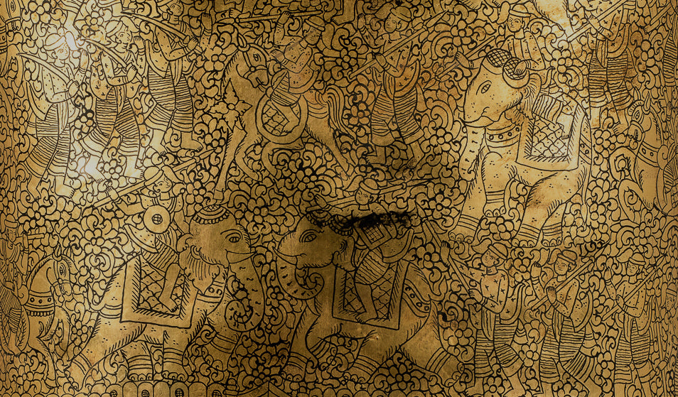 Antique du 19e siècle Birman Lacquerware Money Holder - 34 cm / 14 "de long