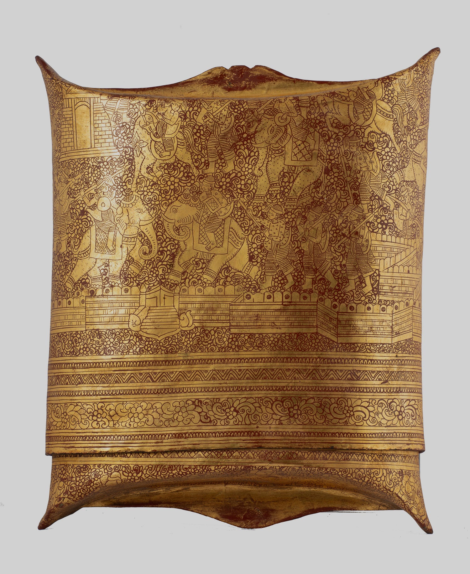 Antique 19th Century Burmese Lacquerware Money Holder - 34cm/14" Long