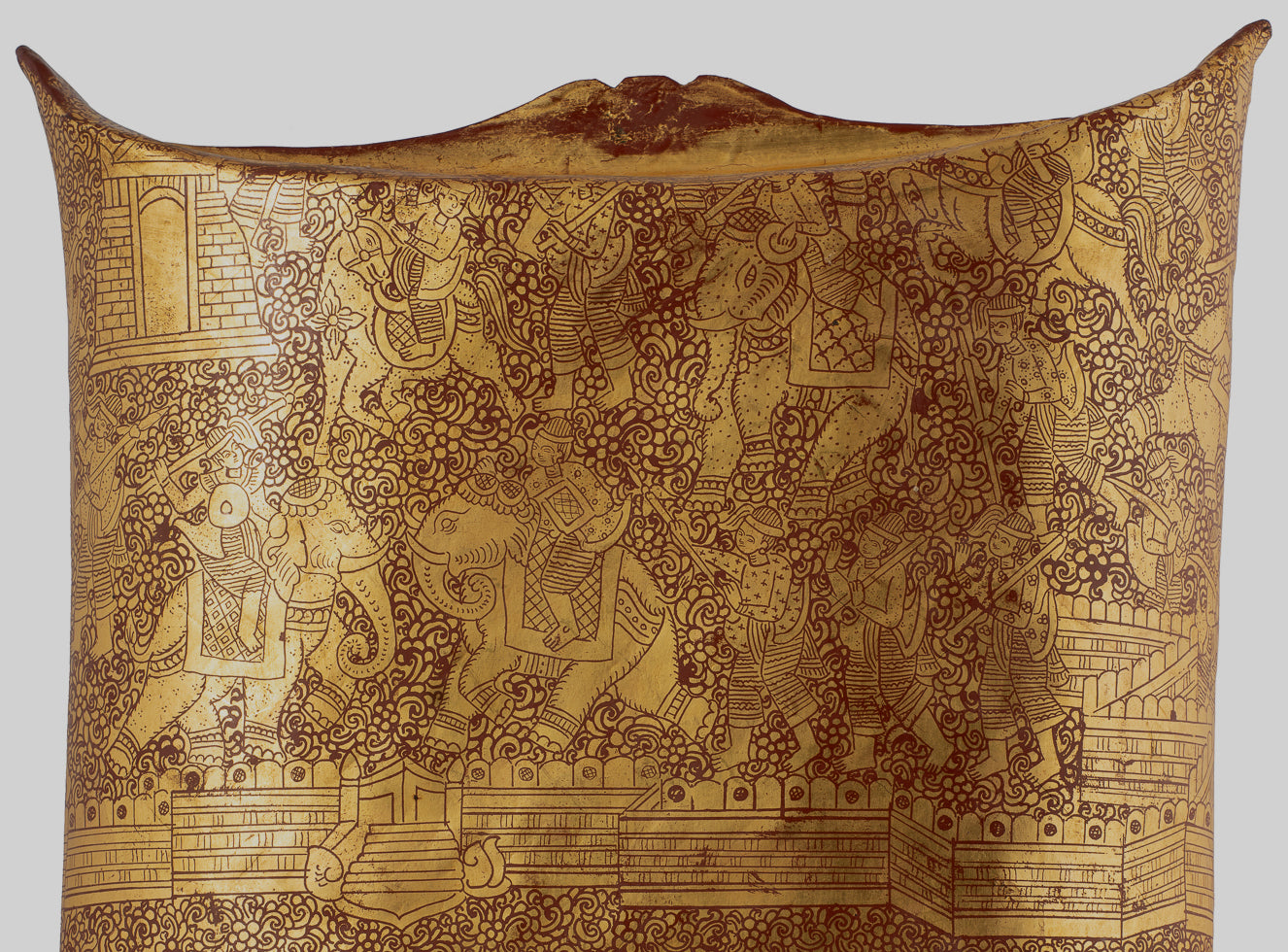 Antique 19th Century Burmese Lacquerware Money Holder - 34cm/14" Long