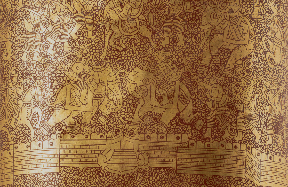 Antique 19th Century Burmese Lacquerware Money Holder - 34cm/14" Long