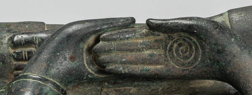 Buddha Statue - Antique Khmer Style Bronze Seated Amitabha Meditation Buddha Statue - 50cm/20"