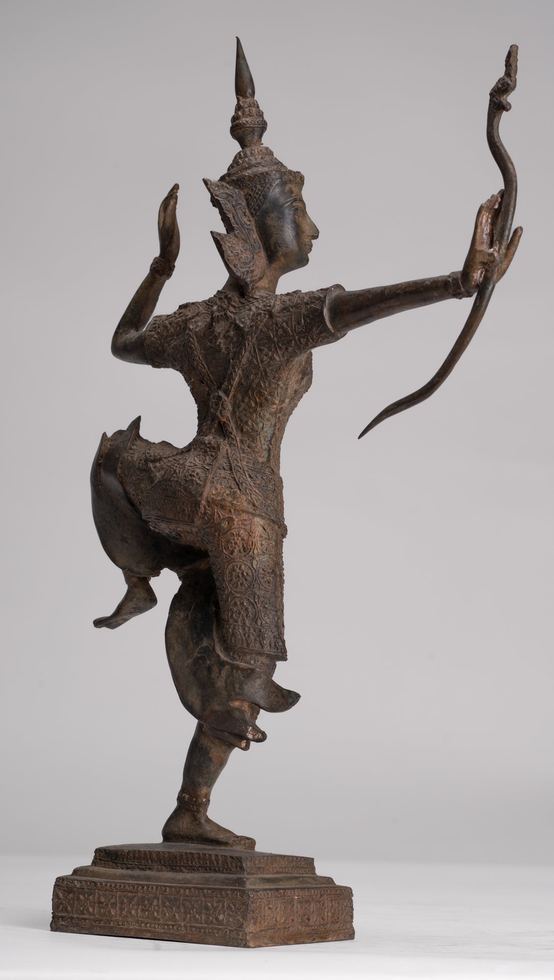 Rama Statue - Antique Thai Style Bronze Thai Rama - Avatar of Vishnu - 37cm/15"