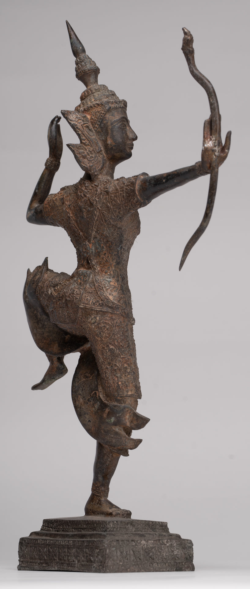 Rama Statue - Antique Thai Style Bronze Thai Rama - Avatar of Vishnu - 37cm/15"