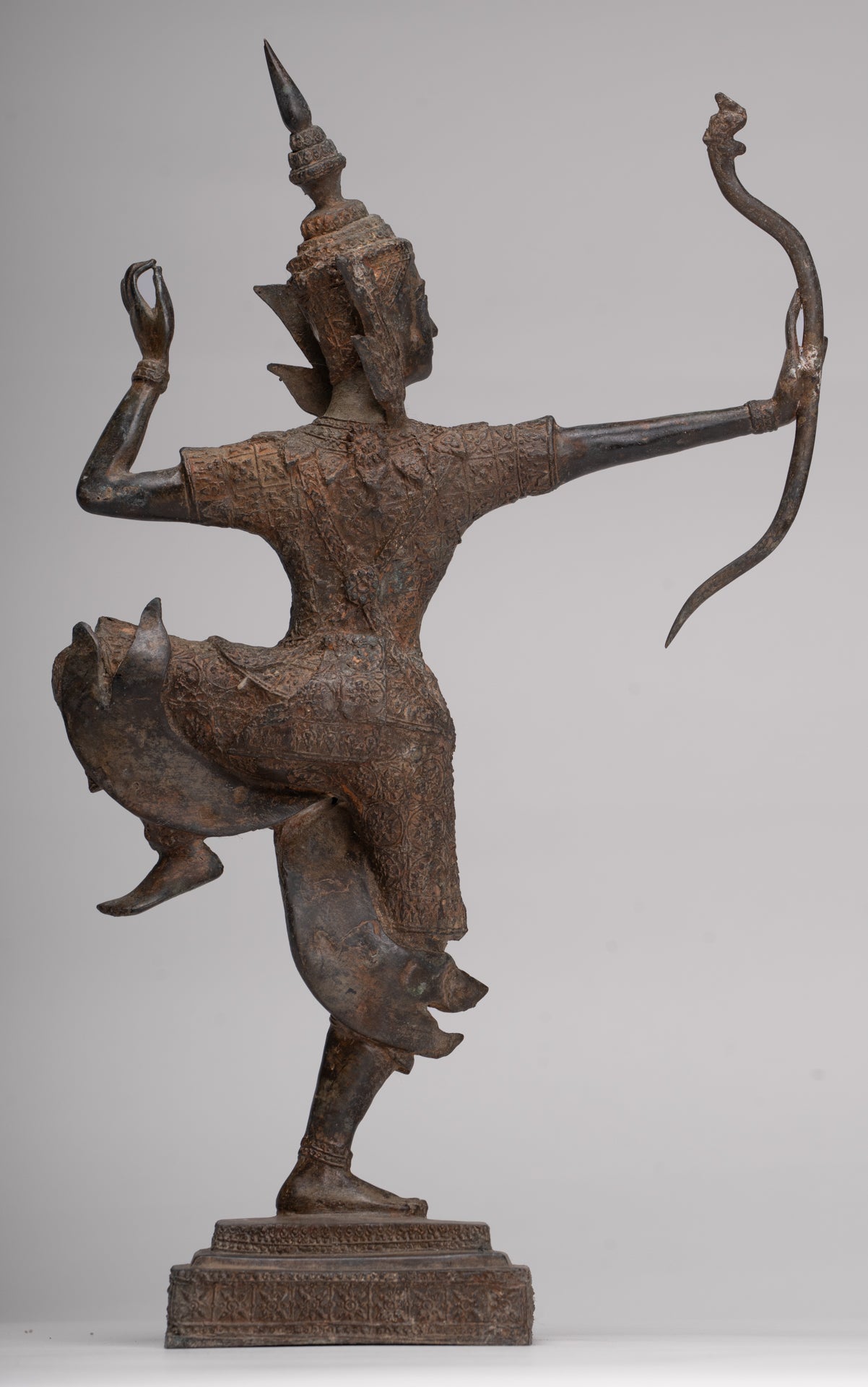 Rama Statue - Antique Thai Style Bronze Thai Rama - Avatar of Vishnu - 37cm/15"