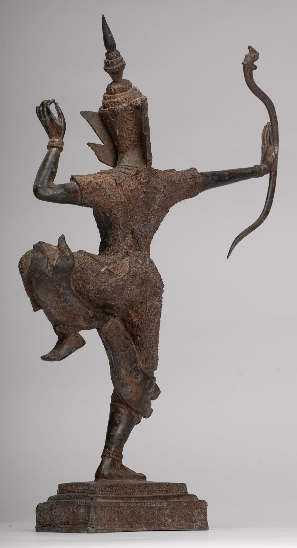 Rama Statue - Antique Thai Style Bronze Thai Rama - Avatar of Vishnu - 37cm/15"