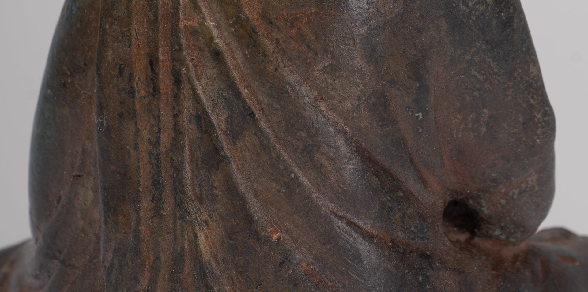 Buddha Statue - Antique Japanese Style Bronze Seated Amida Amitabha Meditation Buddha Statue - 10cm/4"