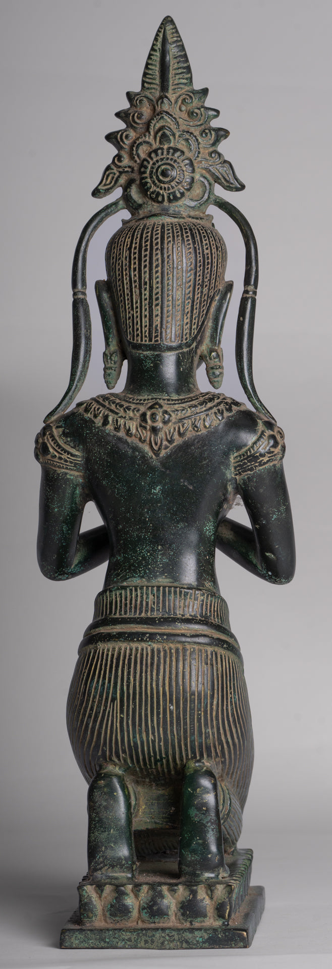 Apsara Statue - Antique Khmer Style Angkor Wat Bronze Adoration Apsara or Angel - 45cm/18"