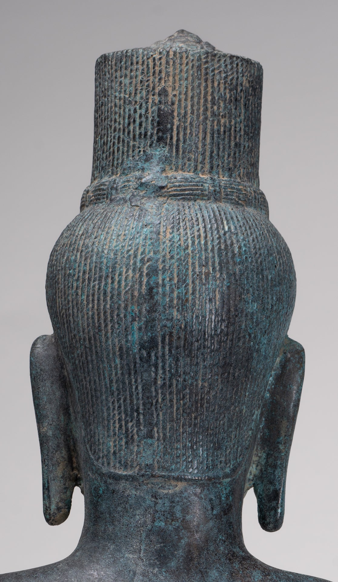 Vishnu Statue - Antique Khmer Style Bronze Koh Ker Style Vishnu Torso Statue - 47cm/19"