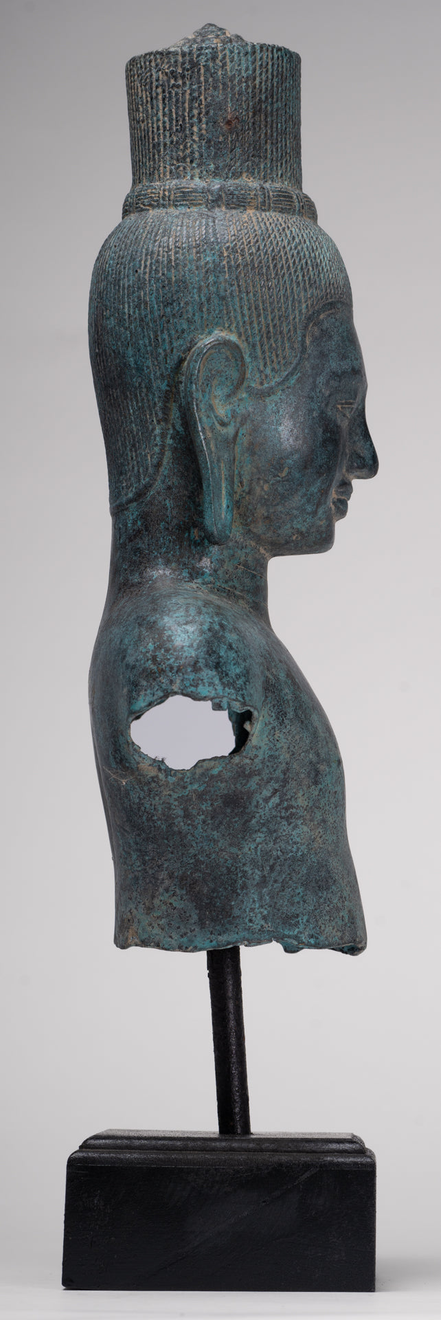 Vishnu Statue - Antique Khmer Style Bronze Koh Ker Style Vishnu Torso Statue - 47cm/19"