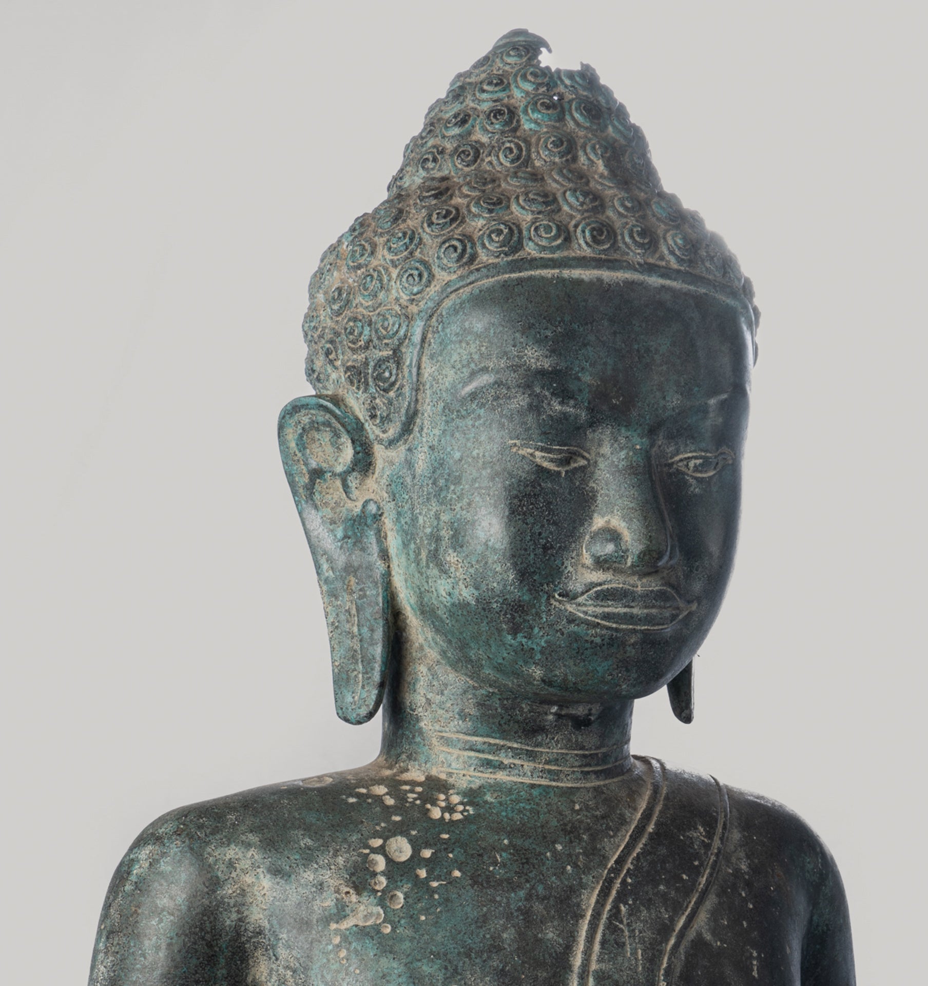 Buddha Statue - Antique Thai Style Southeast Asia Guatama Buddha Torso Statue - 67cm/27"
