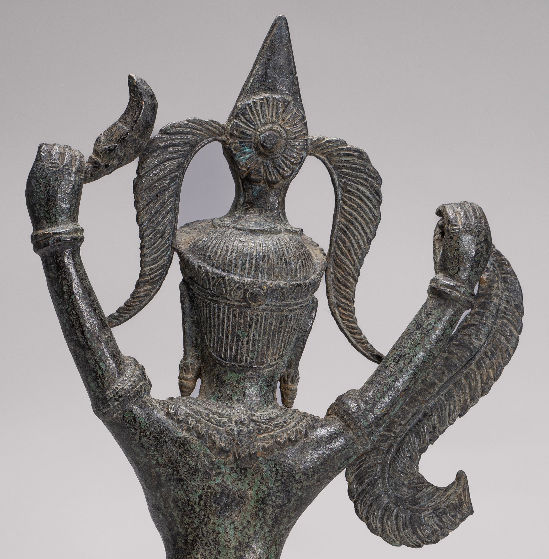 Antique Khmer Style Bronze Standing Apsara or Angel Statue - 55cm/22"