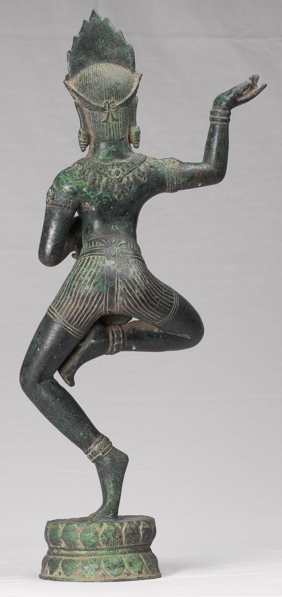 Apsara Statue - Antique Khmer Style Angkor Wat Bronze Standing Apsara or Angel - 56cm/22"