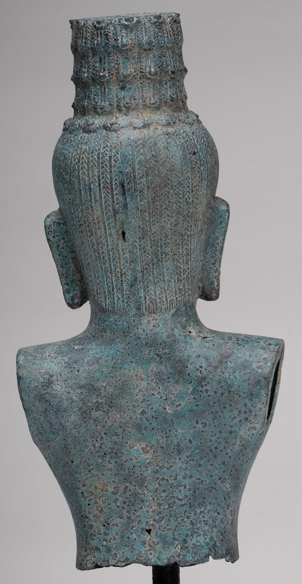 Buddha Statue - Antique Khmer Style Bronze Prakhon Chai Style Maitreya Buddha Torso Statue - 42cm/17"