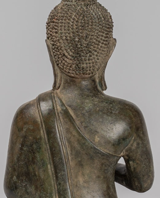 Statua Buddha - Charity bronzo in stile antico seduto Gautama statua di Buddha - 54 cm/22 "