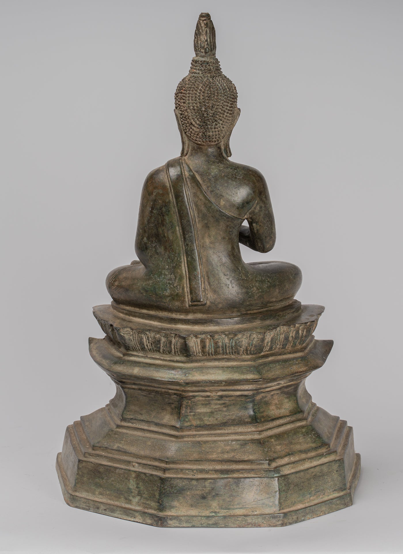 Statua Buddha - Charity bronzo in stile antico seduto Gautama statua di Buddha - 54 cm/22 "