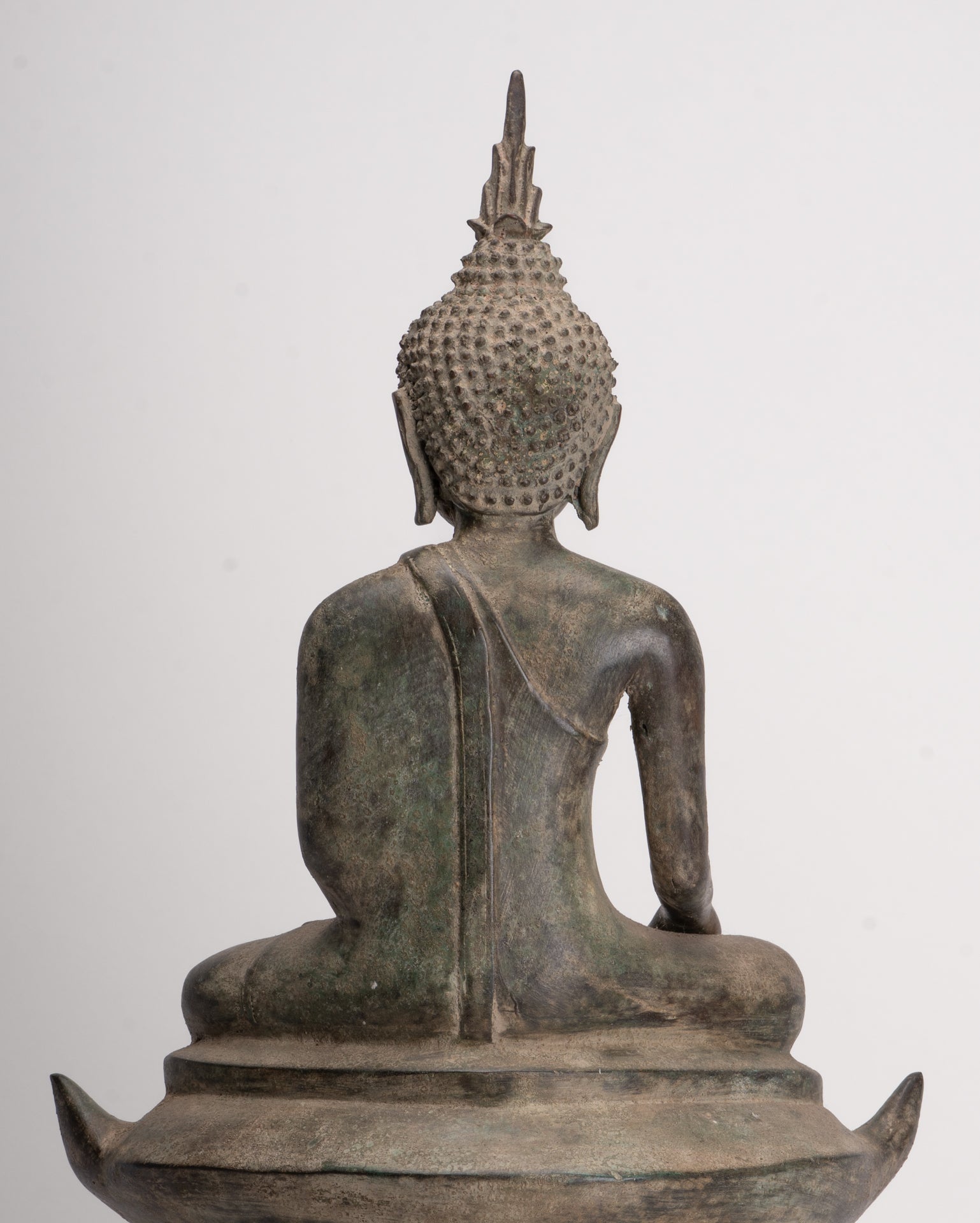 Buddha - Antique Laos Style Seated Bronze Enlightenment Buddha Statue - 54cm/22"