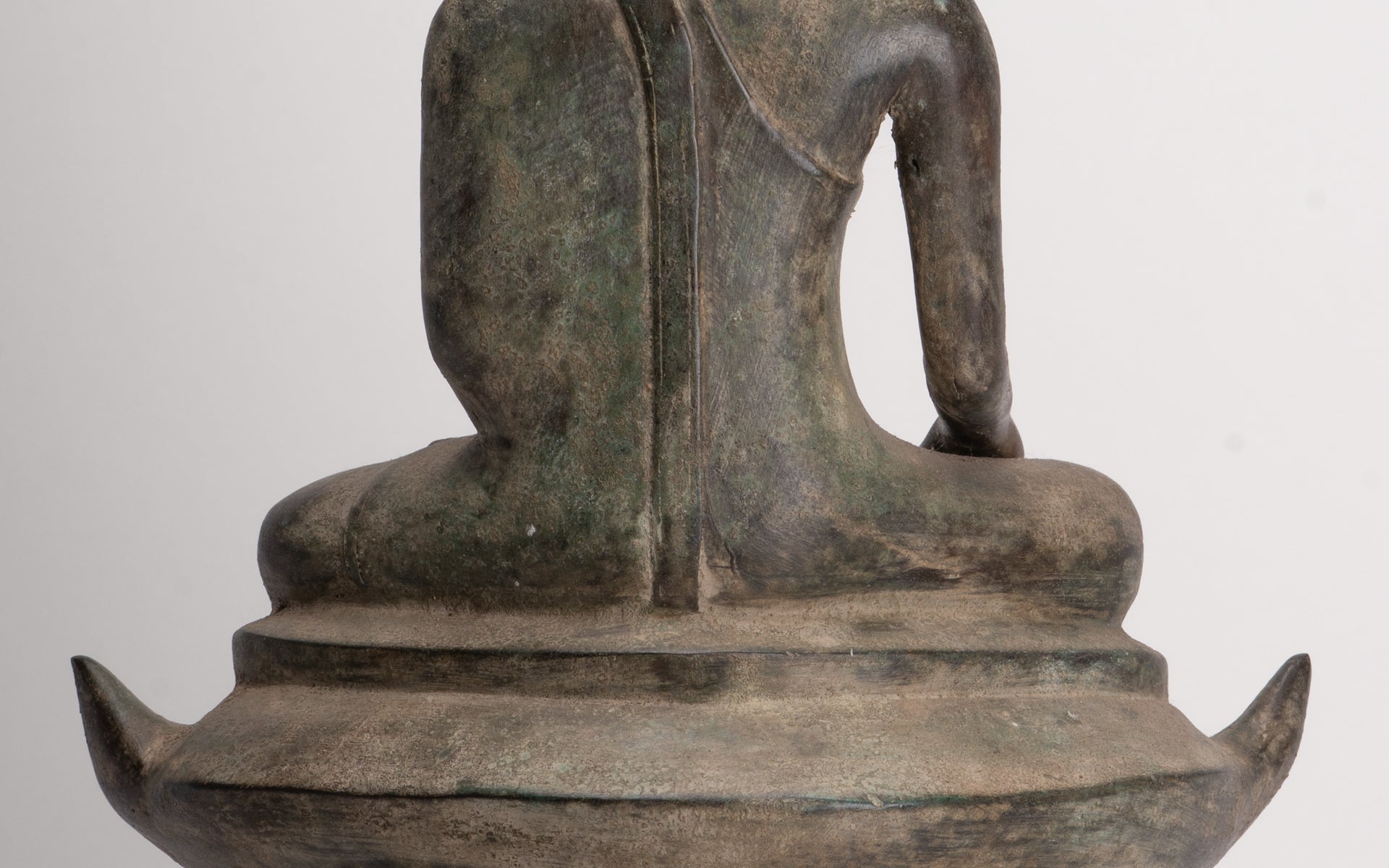 Buddha - Antique Laos Style Seated Bronze Enlightenment Buddha Statue - 54cm/22"