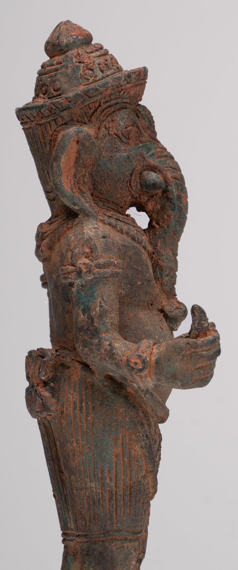 Ganesha Statue - Antique Thai Style Bronze Standing Ganesh Statue - 18.5cm/7"