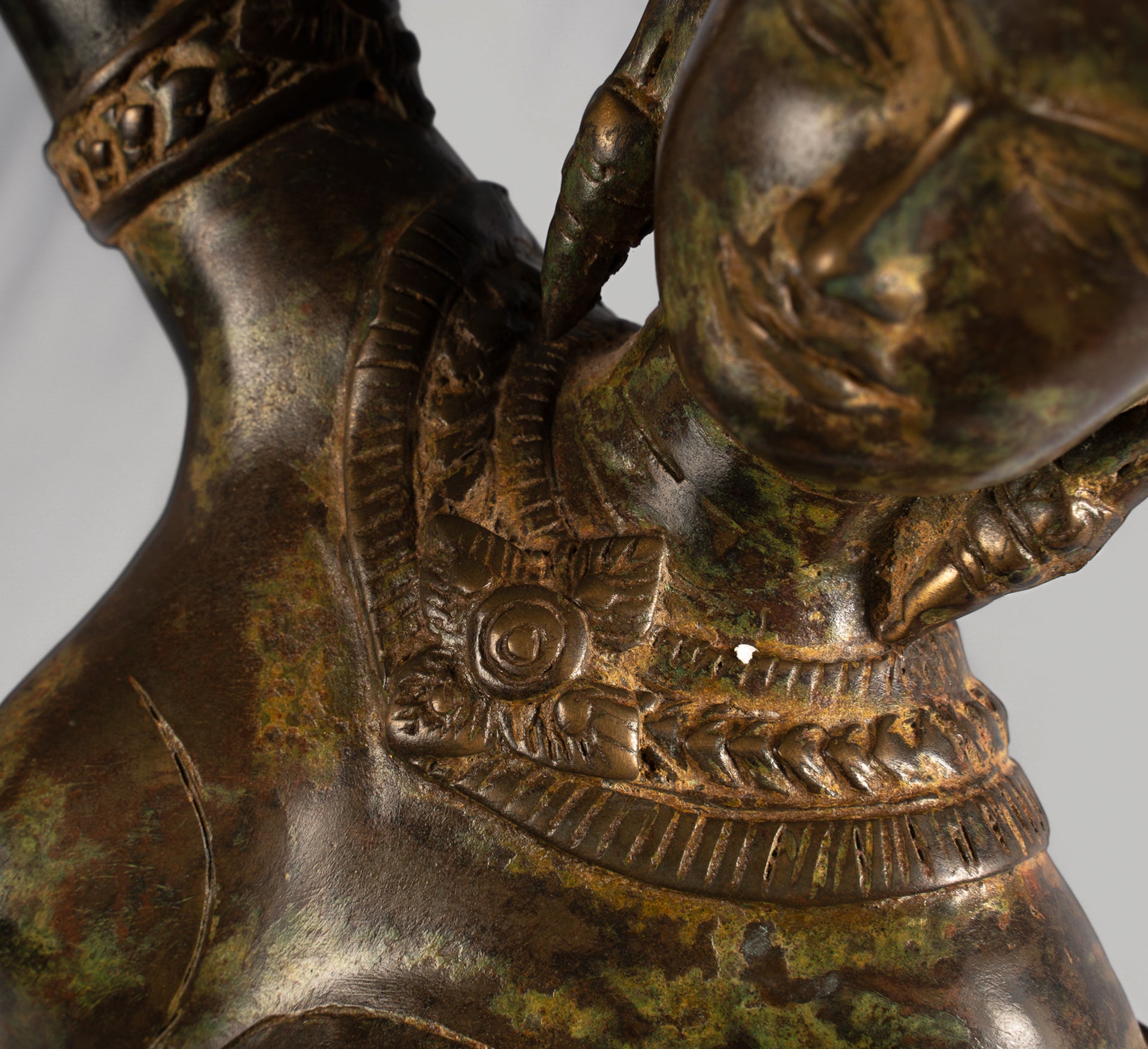 Antique Thai Style Bronze Dancing Apsara or Angel Statue - 85cm/34"