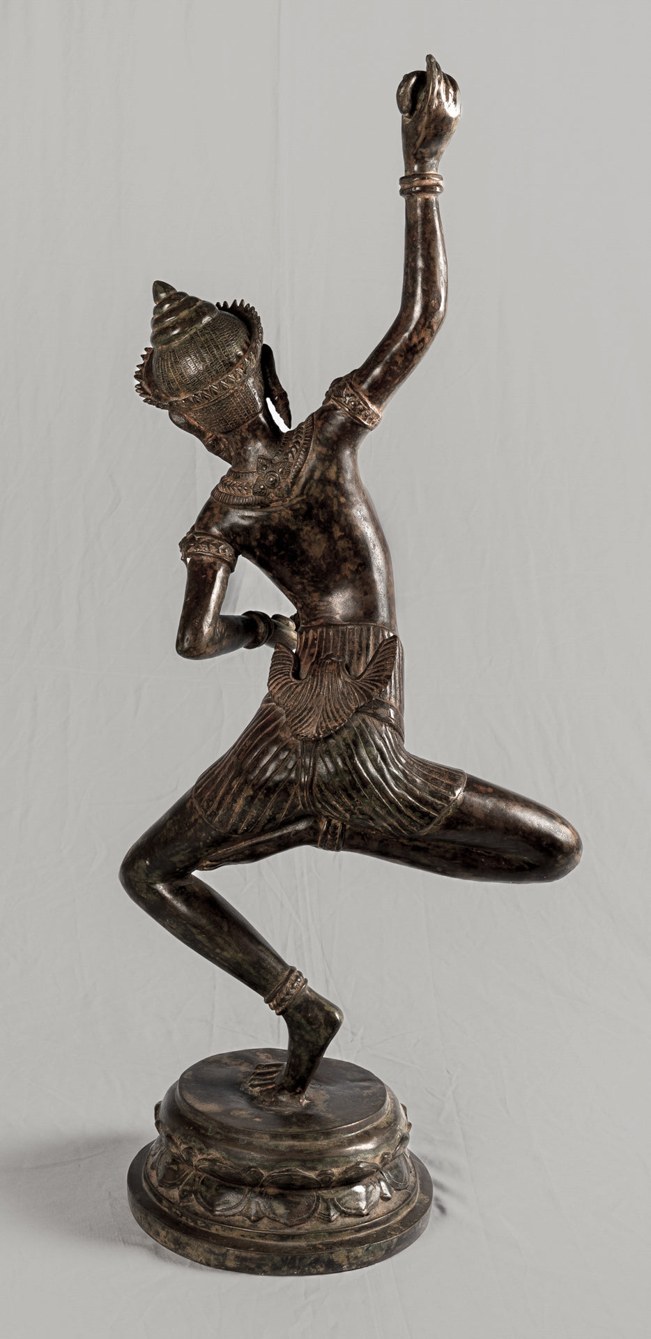 Antique Thai Style Bronze Dancing Apsara or Angel Statue - 85cm/34"