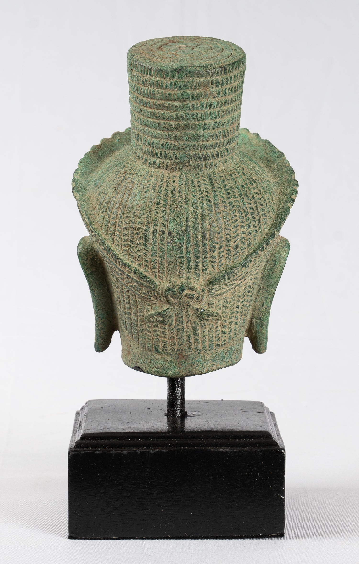 Vishnu Statue - Antique Khmer Style Koh Ker Bronze Vishnu Head Statue - Protector - 23cm/9"