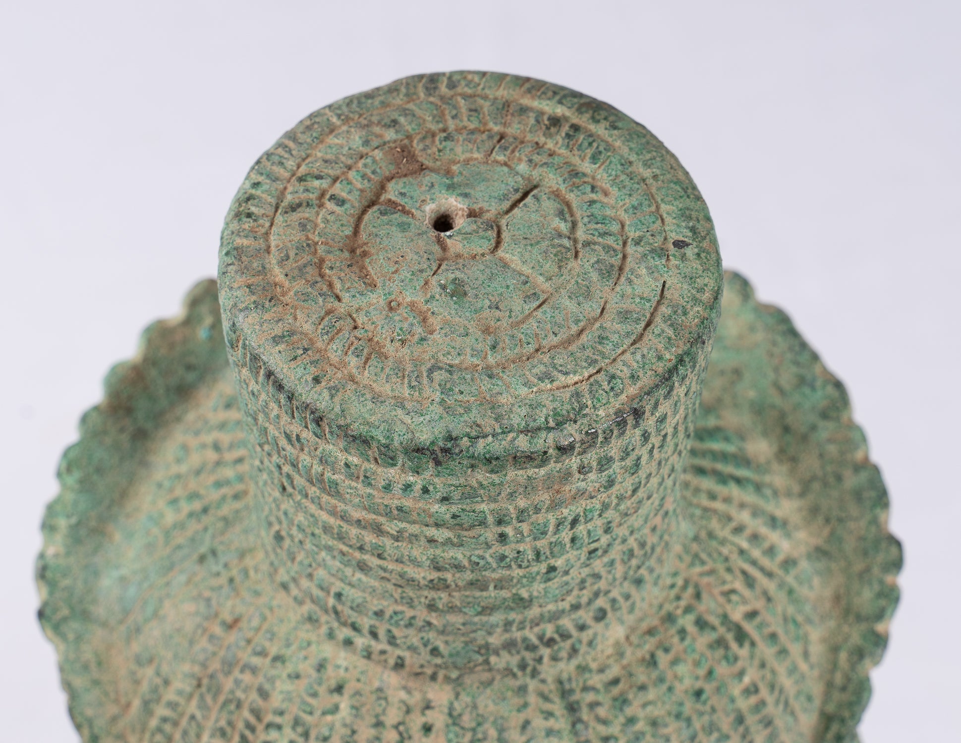 Vishnu Statue - Antique Khmer Style Koh Ker Bronze Vishnu Head Statue - Protector - 23cm/9"