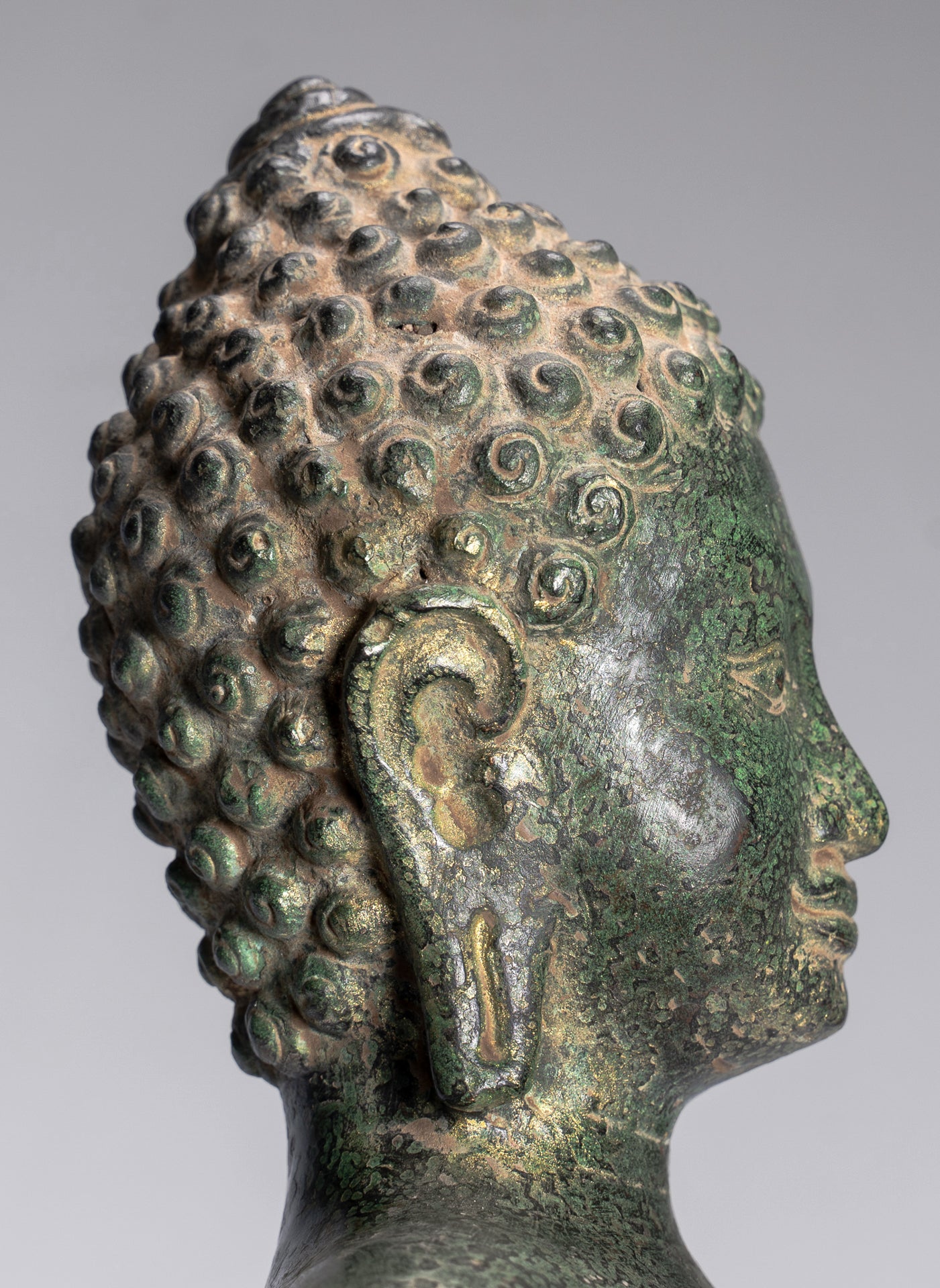 Buddha Statue - Antique Thai Style Dvaravati Bronze Standing Preaching Buddha Statue 55cm/22"