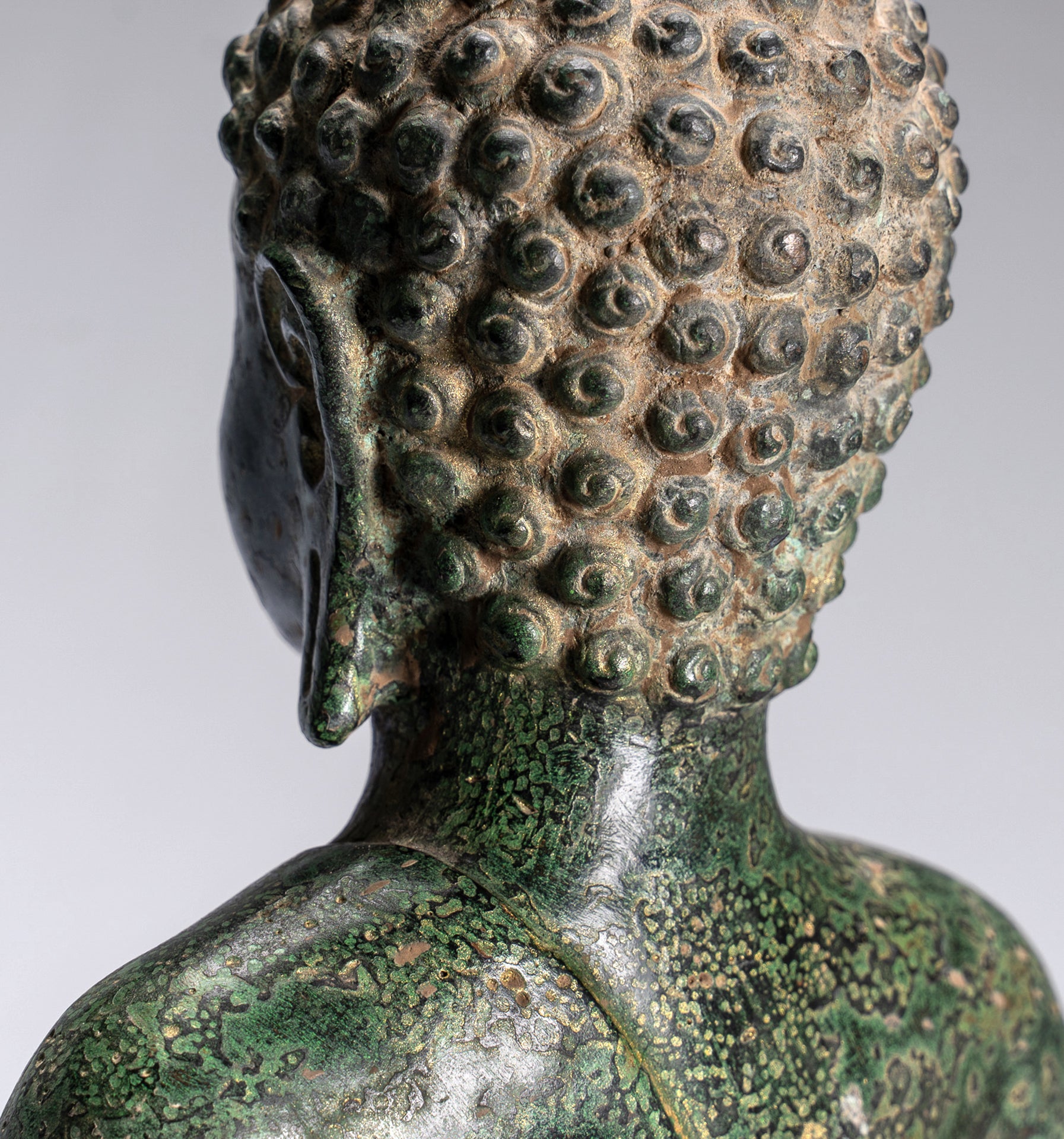 Buddha Statue - Antique Thai Style Dvaravati Bronze Standing Preaching Buddha Statue 55cm/22"