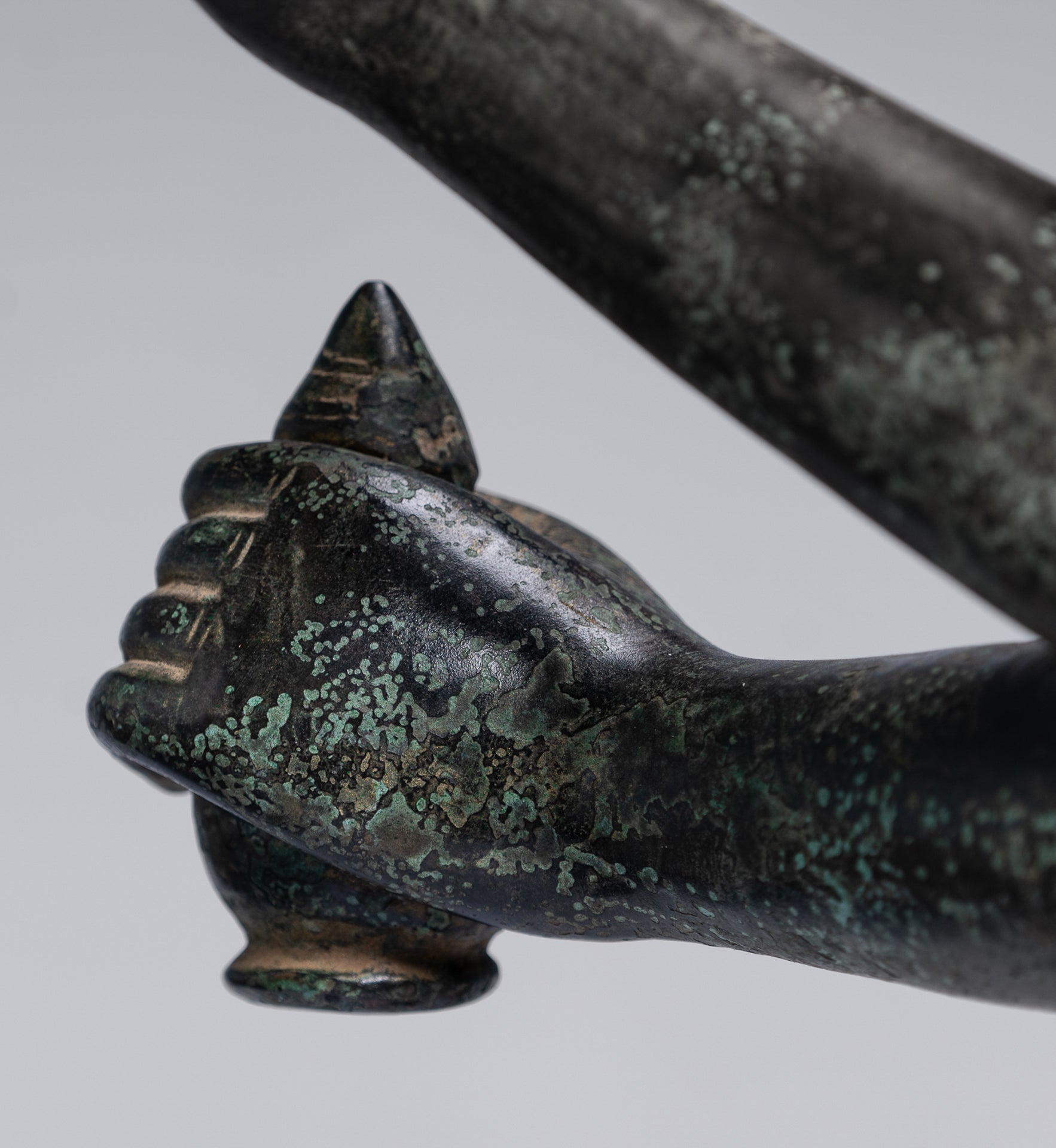 Large Antique Khmer Style Standing Bronze Bayon Style Lokeshvara Statue - 122cm/49"