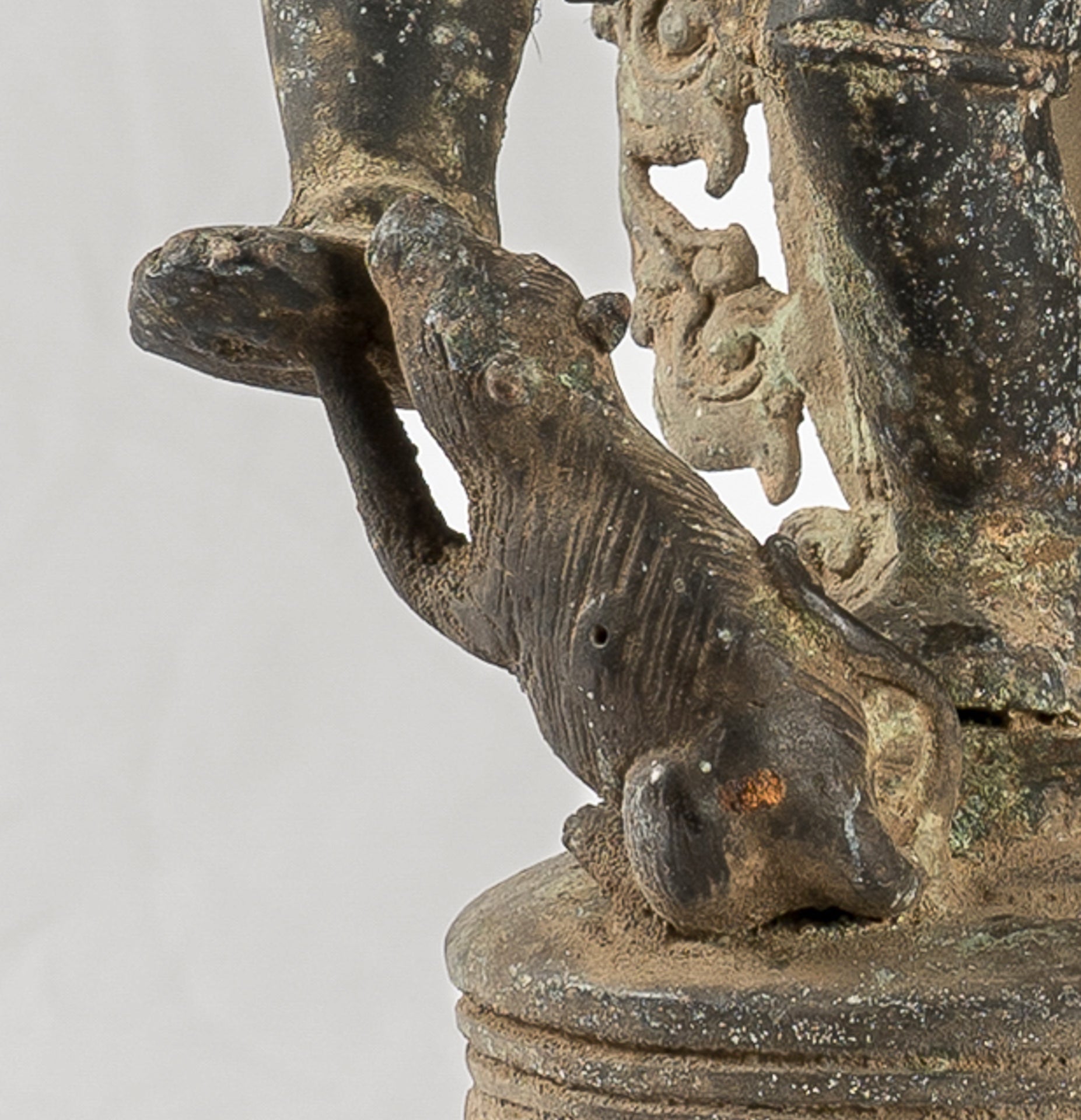 Ganesha Statue - Antique Javanese Style Bronze Dancing Indonesian Ganesha Statue - 42cm/17"