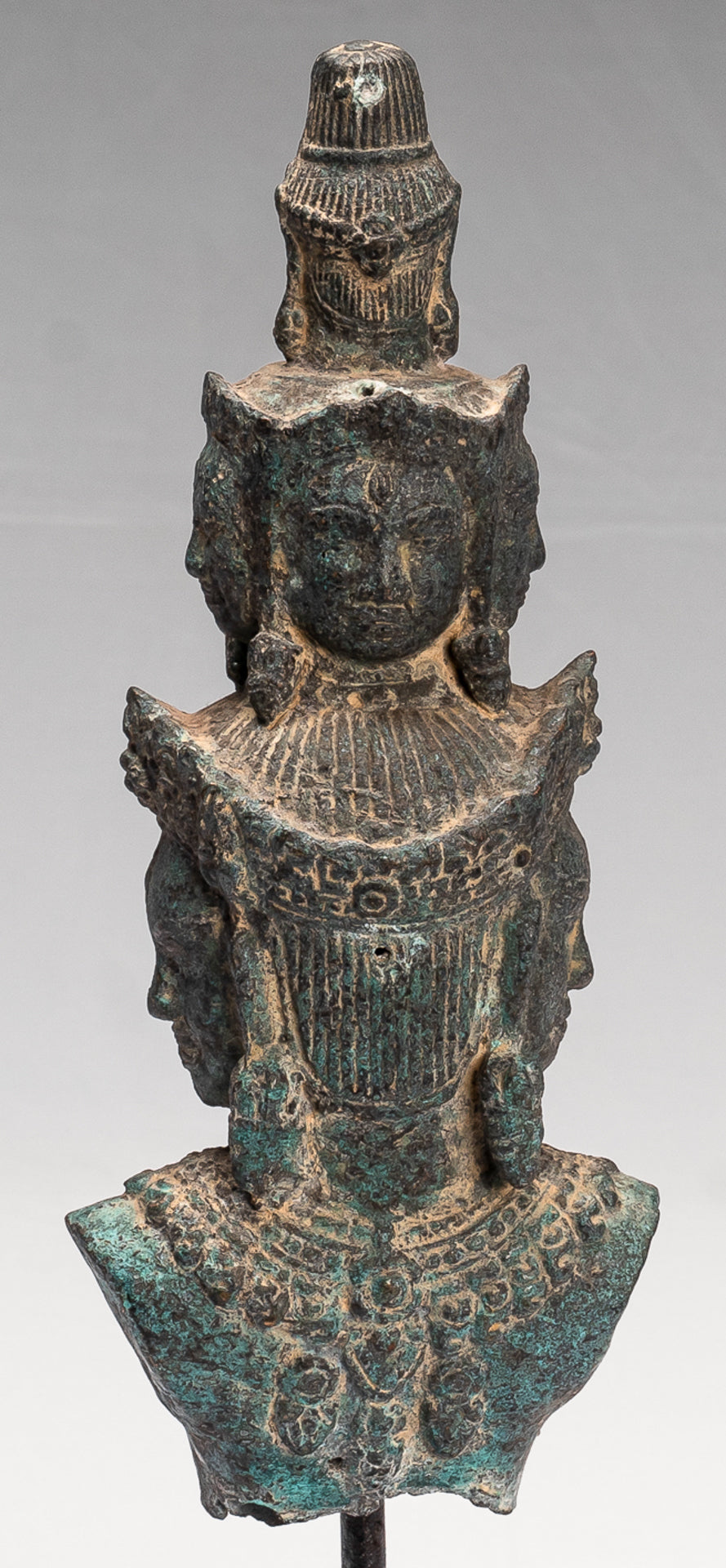 Bodhisattva - Antique Baphuon Style Mounted Bronze Hevajra Statue - 33cm/13" Tall