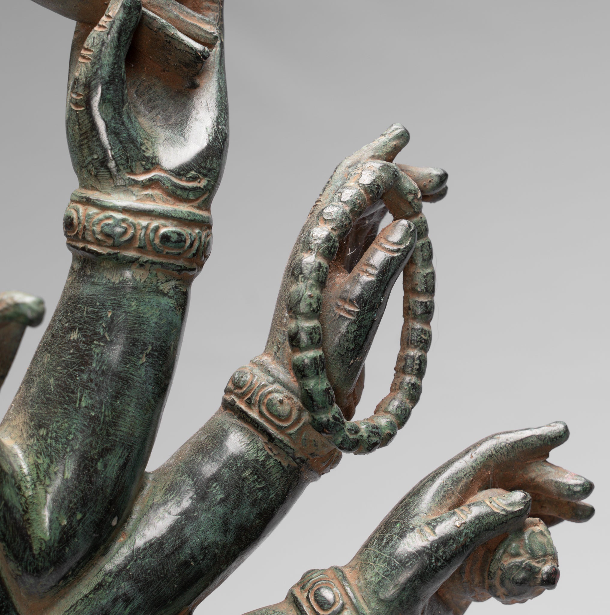 Ganesha Statue-Antique Khmer Style Standing Bronze Bayon Ganesha Statue and Yoni-86cm/34 "