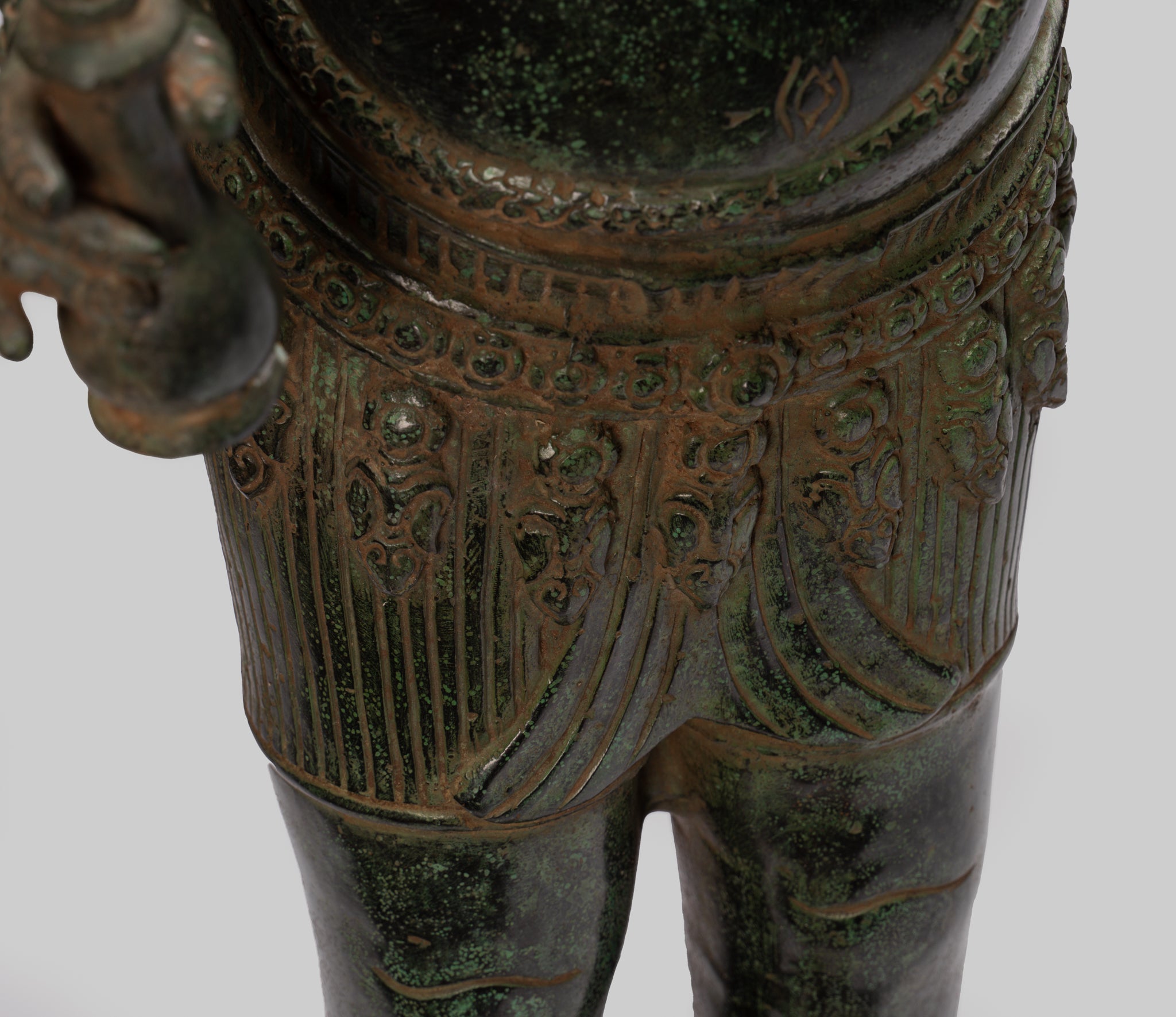 Ganesha Statue-Antique Khmer Style Standing Bronze Bayon Ganesha Statue and Yoni-86cm/34 "