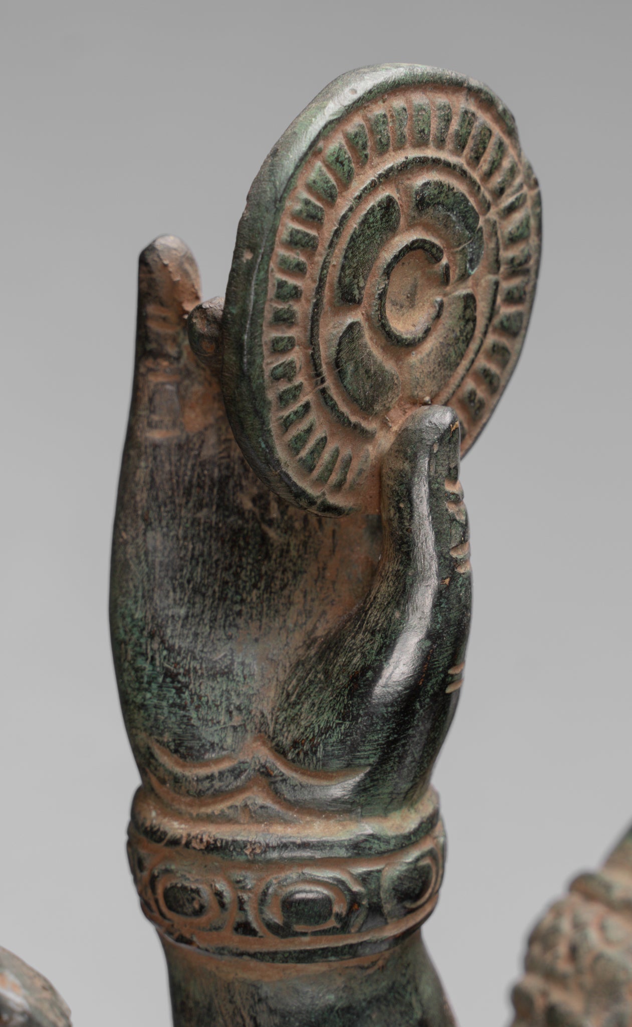 Ganesha Statue-Antique Khmer Style Standing Bronze Bayon Ganesha Statue and Yoni-86cm/34 "