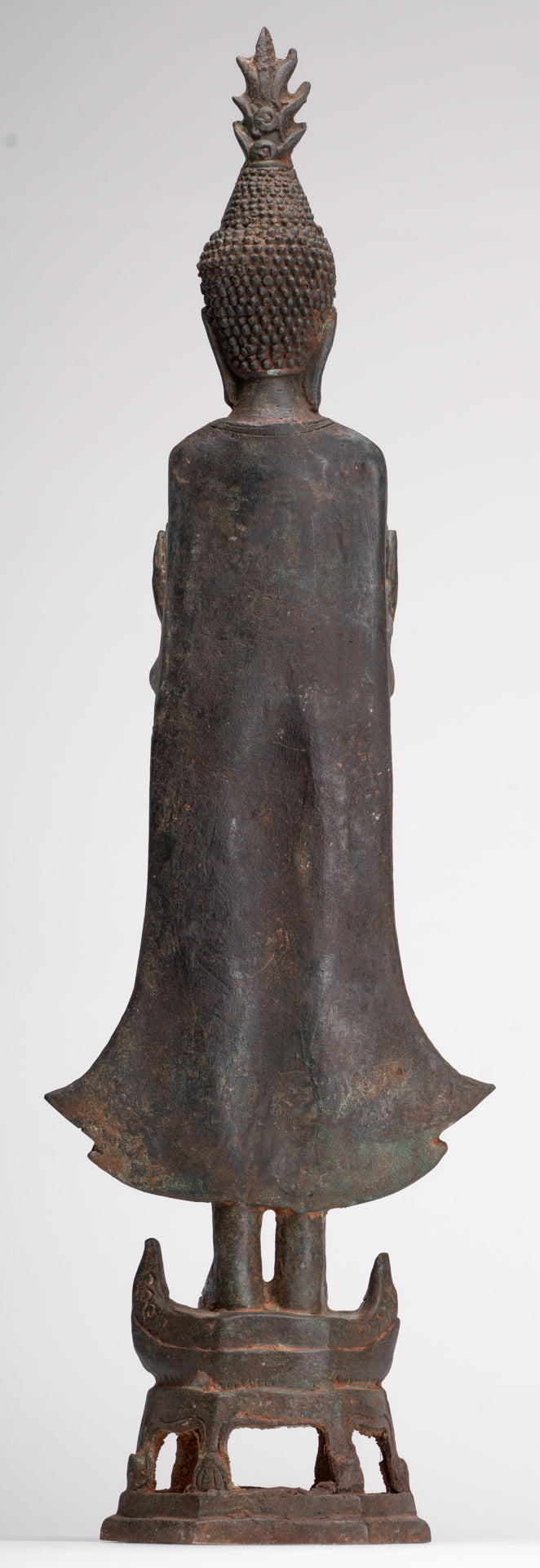 Buddha Statue - Antique Laos Style Standing Buddha Statue in Dharmachakra Teaching Mudra - 50cm/20"