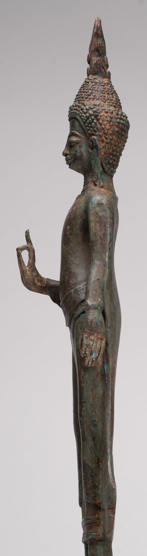 Buddha Statue - Antique Laos Style Standing Buddha Statue in Dharmachakra Teaching Mudra - 50cm/20"