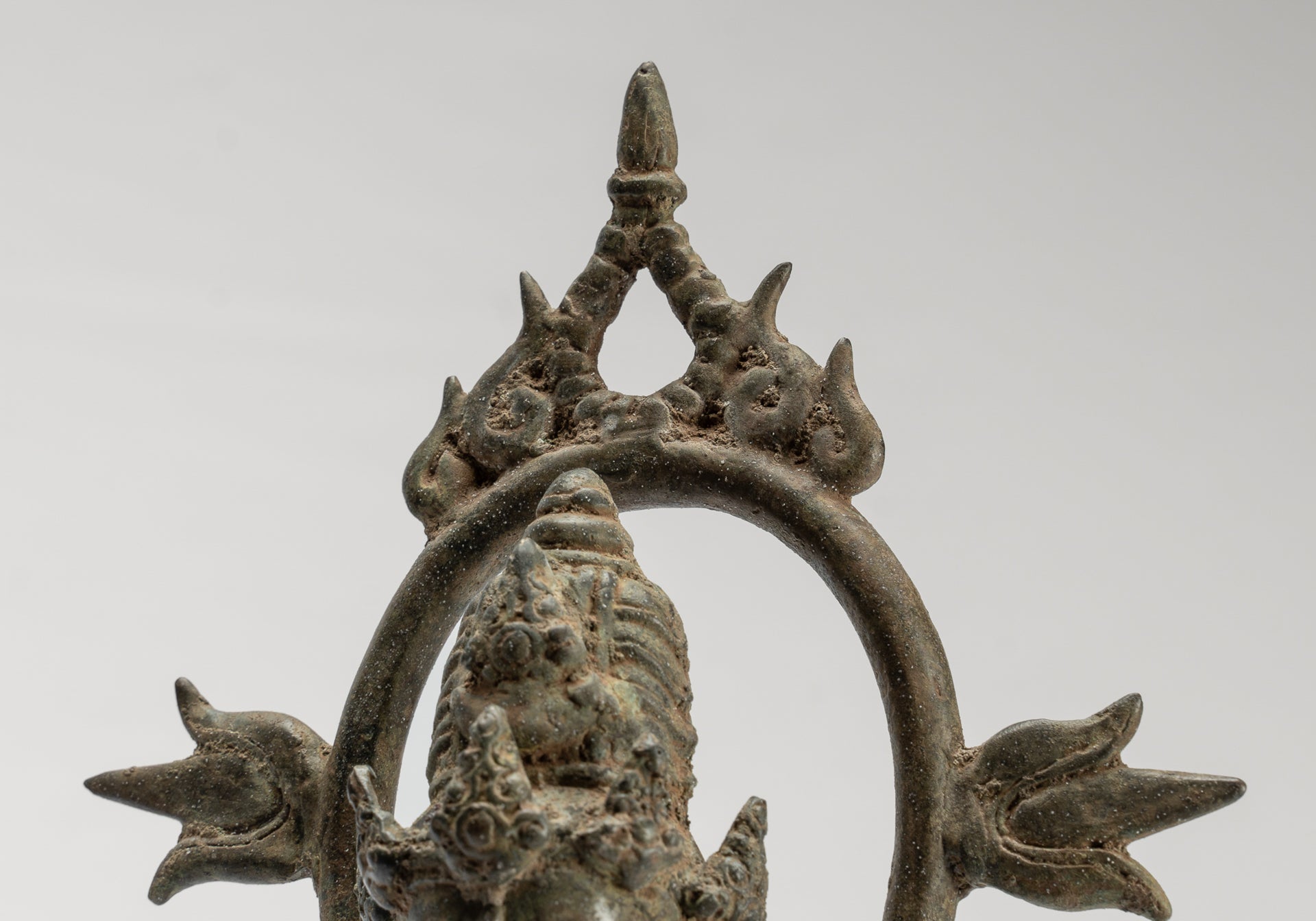 Shiva Statue - Antique Indonesian Style Bronze Javanese Standing 6-Arm Shiva Statue - 36cm/14"