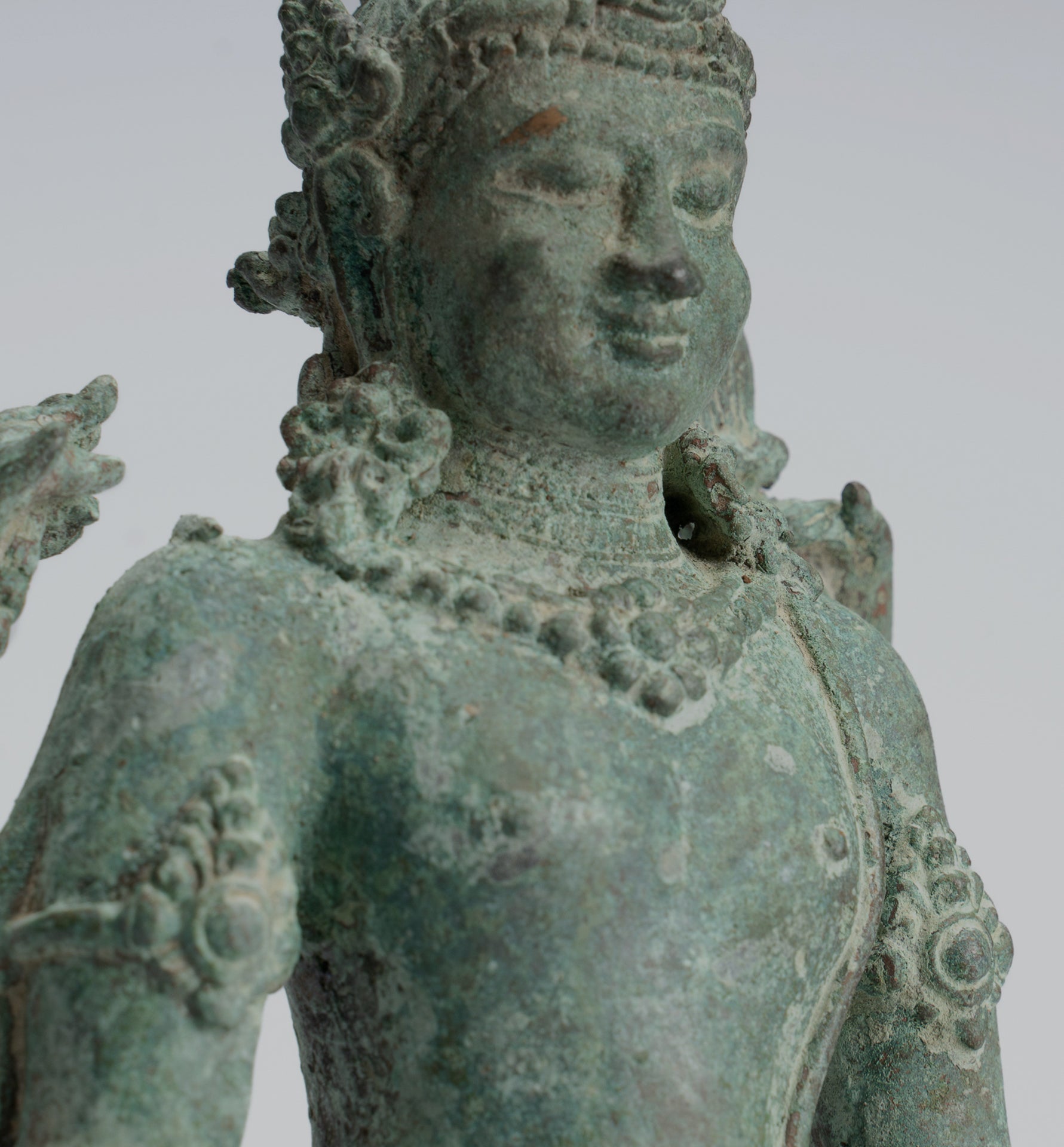 Bodhisattva Statue -Antique Indonesian Style Javanese Avalokiteshvara Bodhisattva Statue - 20.5cm/8"