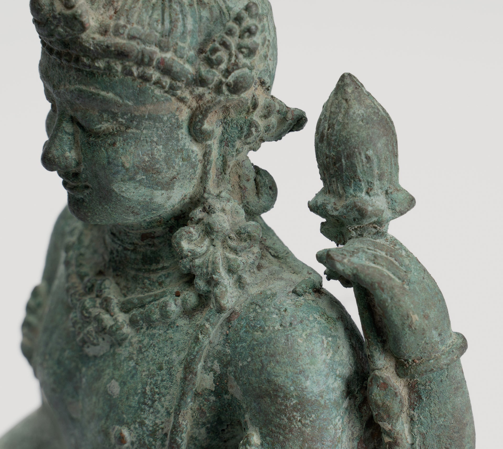 Bodhisattva Statue -Antique Indonesian Style Javanese Avalokiteshvara Bodhisattva Statue - 20.5cm/8"