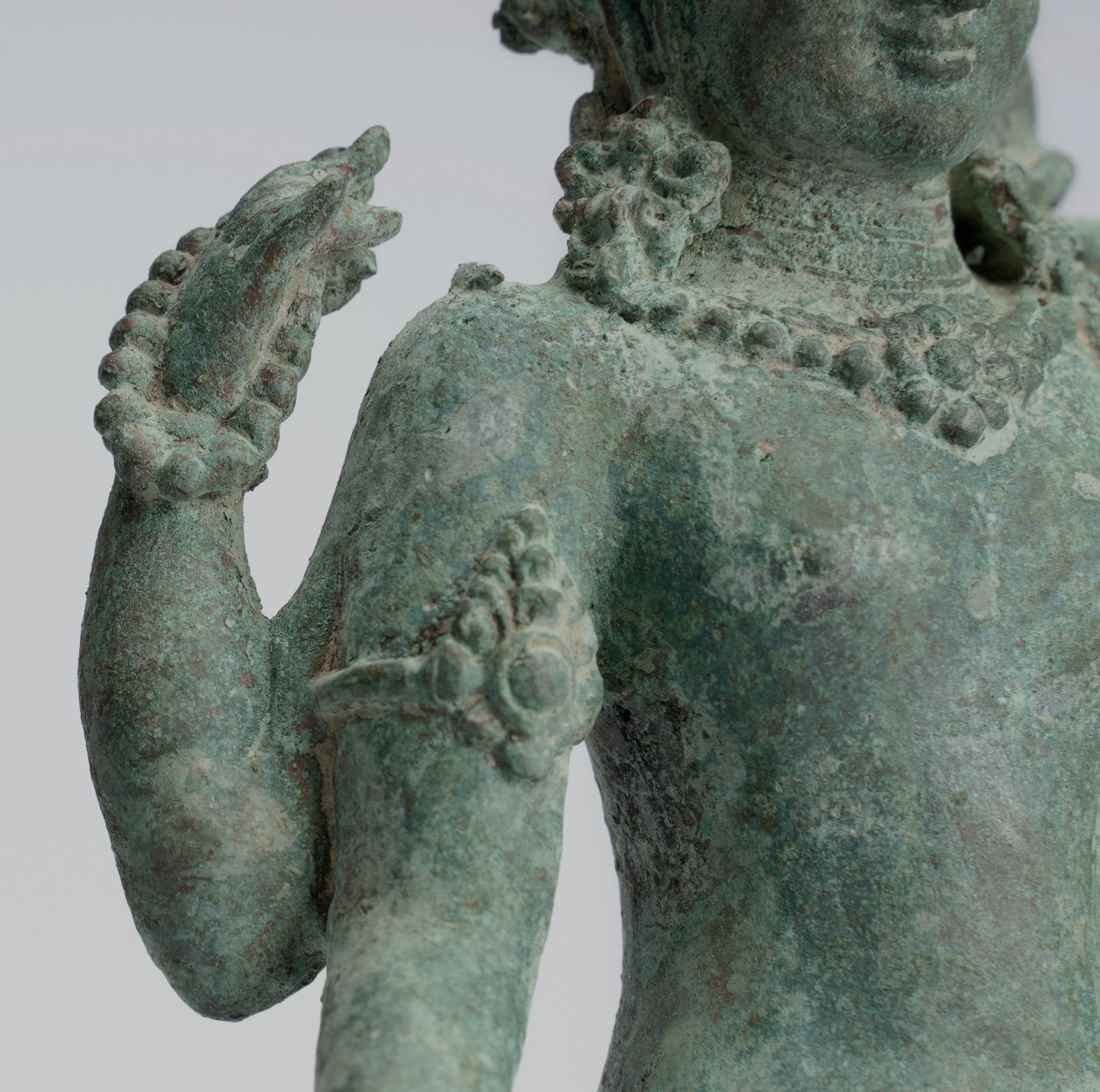 Bodhisattva Statue -Antique Indonesian Style Javanese Avalokiteshvara Bodhisattva Statue - 20.5cm/8"