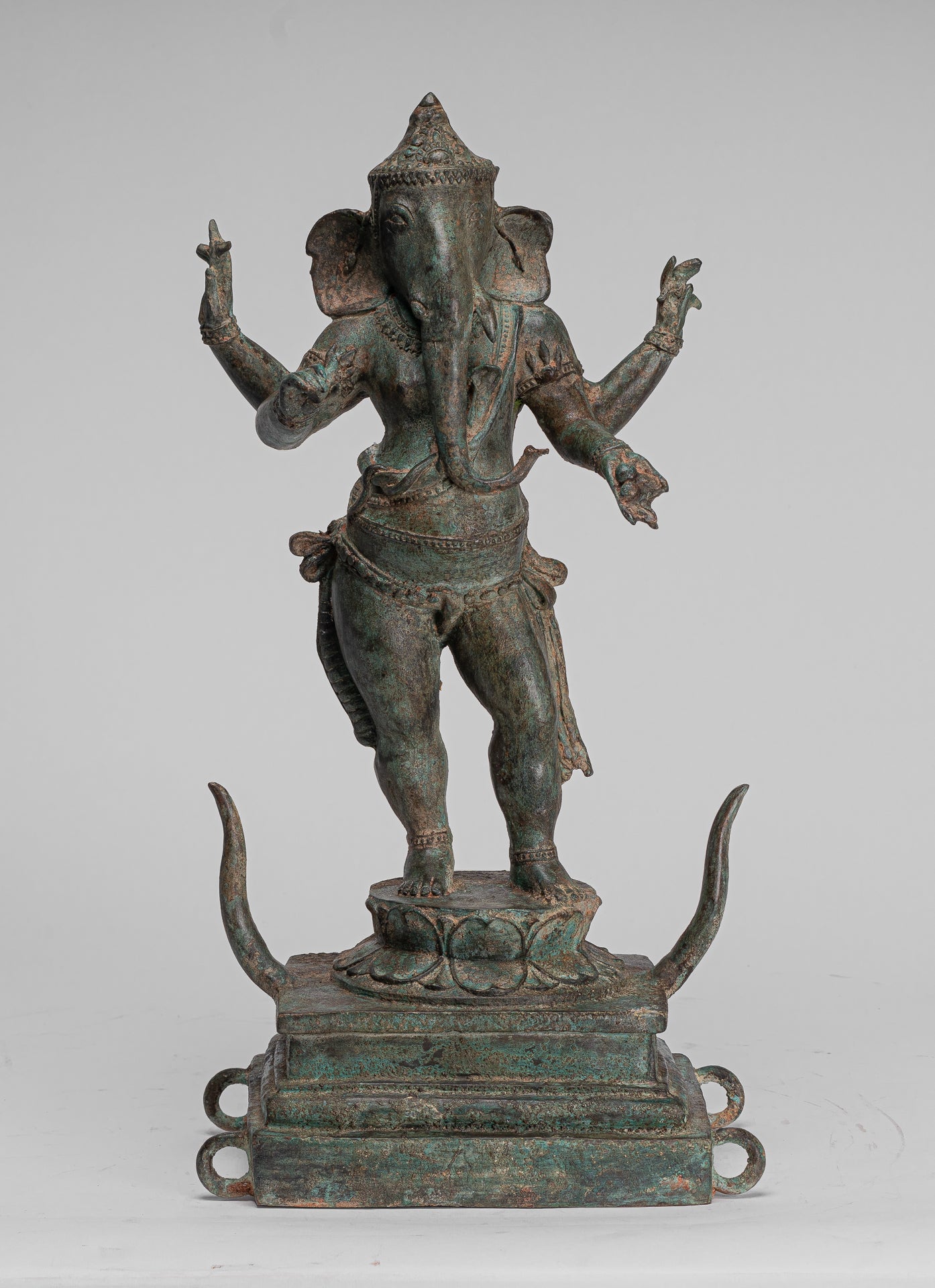 Ganesha Statue - Antique Chola Style Indian Bronze Standing Ganesh Statue - 49cm/20"