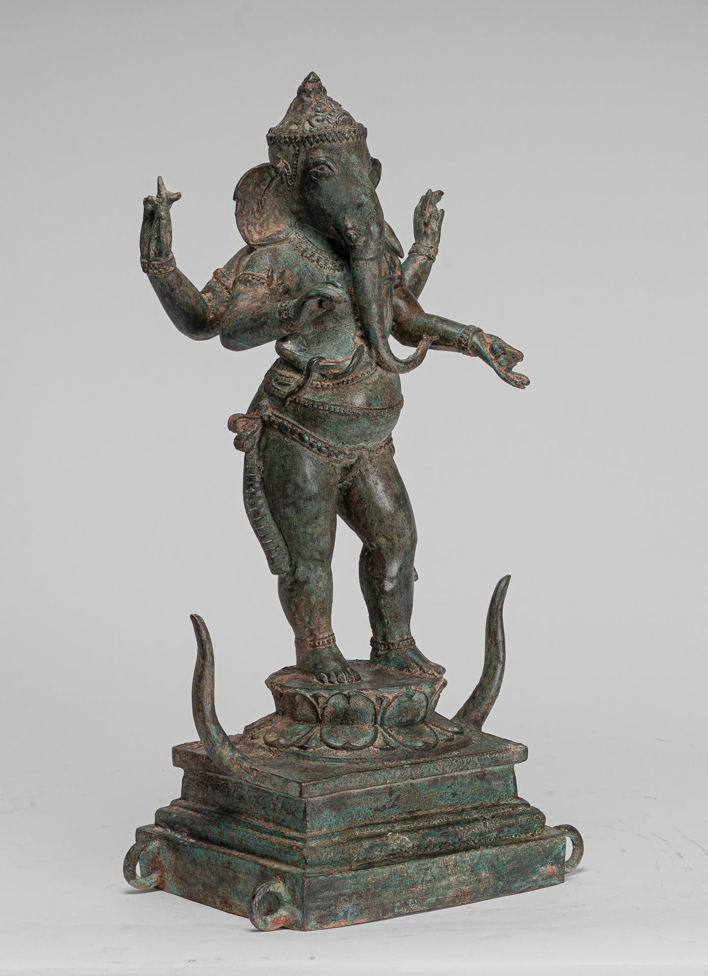 Ganesha Statue - Antique Chola Style Indian Bronze Standing Ganesh Statue - 49cm/20"