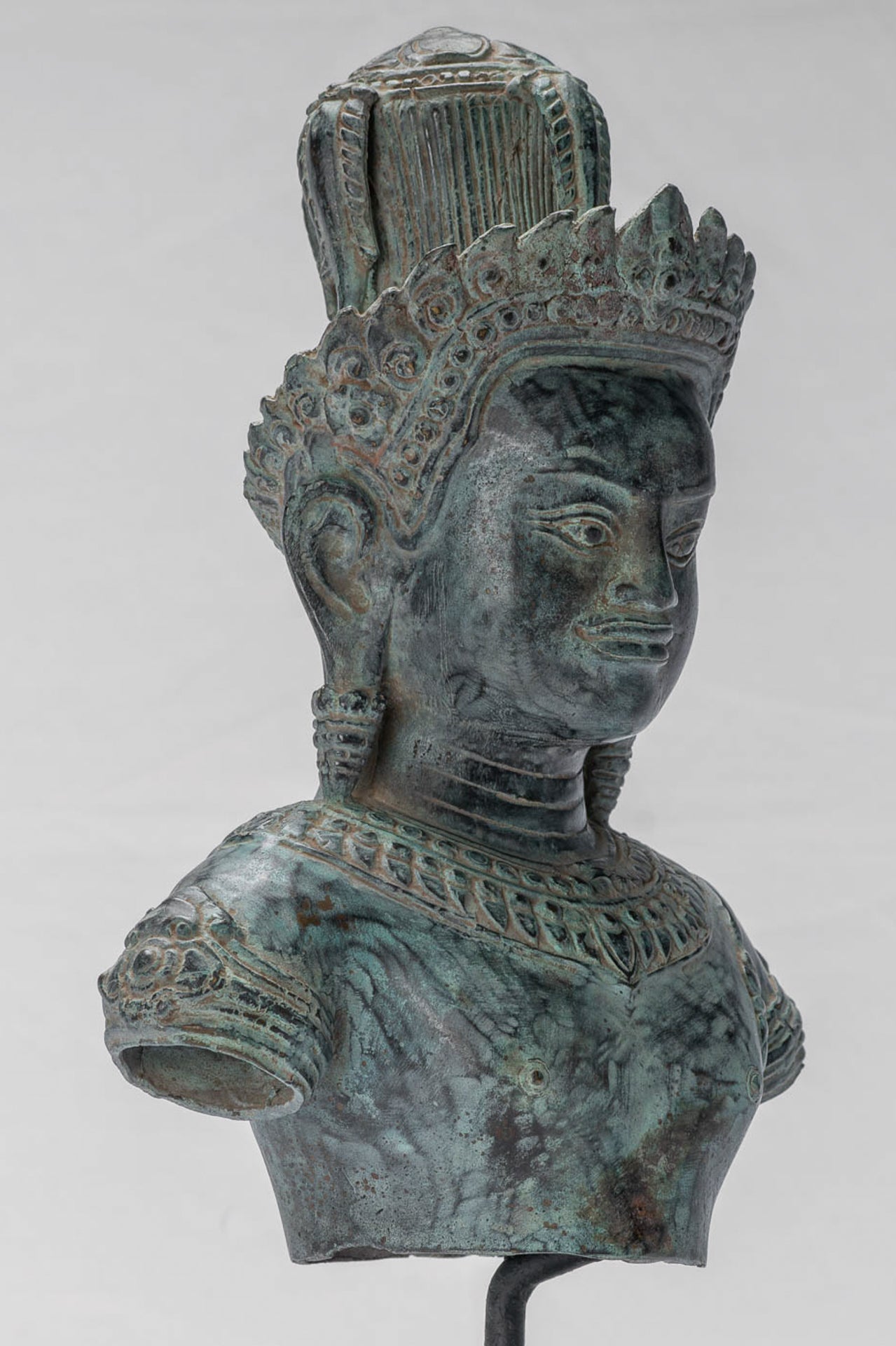 Vishnu Statue - Antique Khmer Style Angkor Wat Bronze Vishnu Statue - 37cm/15"