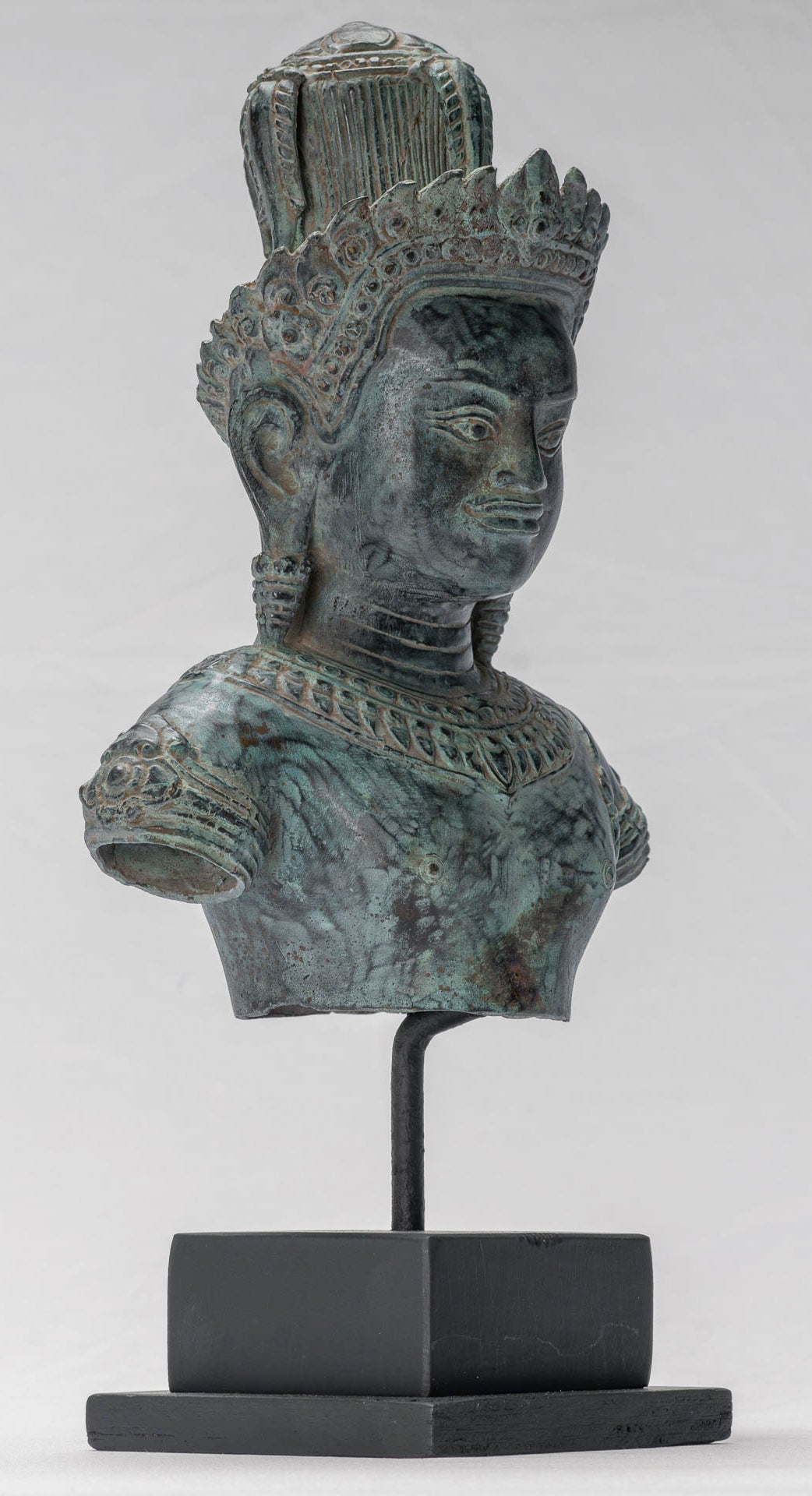 Vishnu Statue - Antique Khmer Style Angkor Wat Bronze Vishnu Statue - 37cm/15"