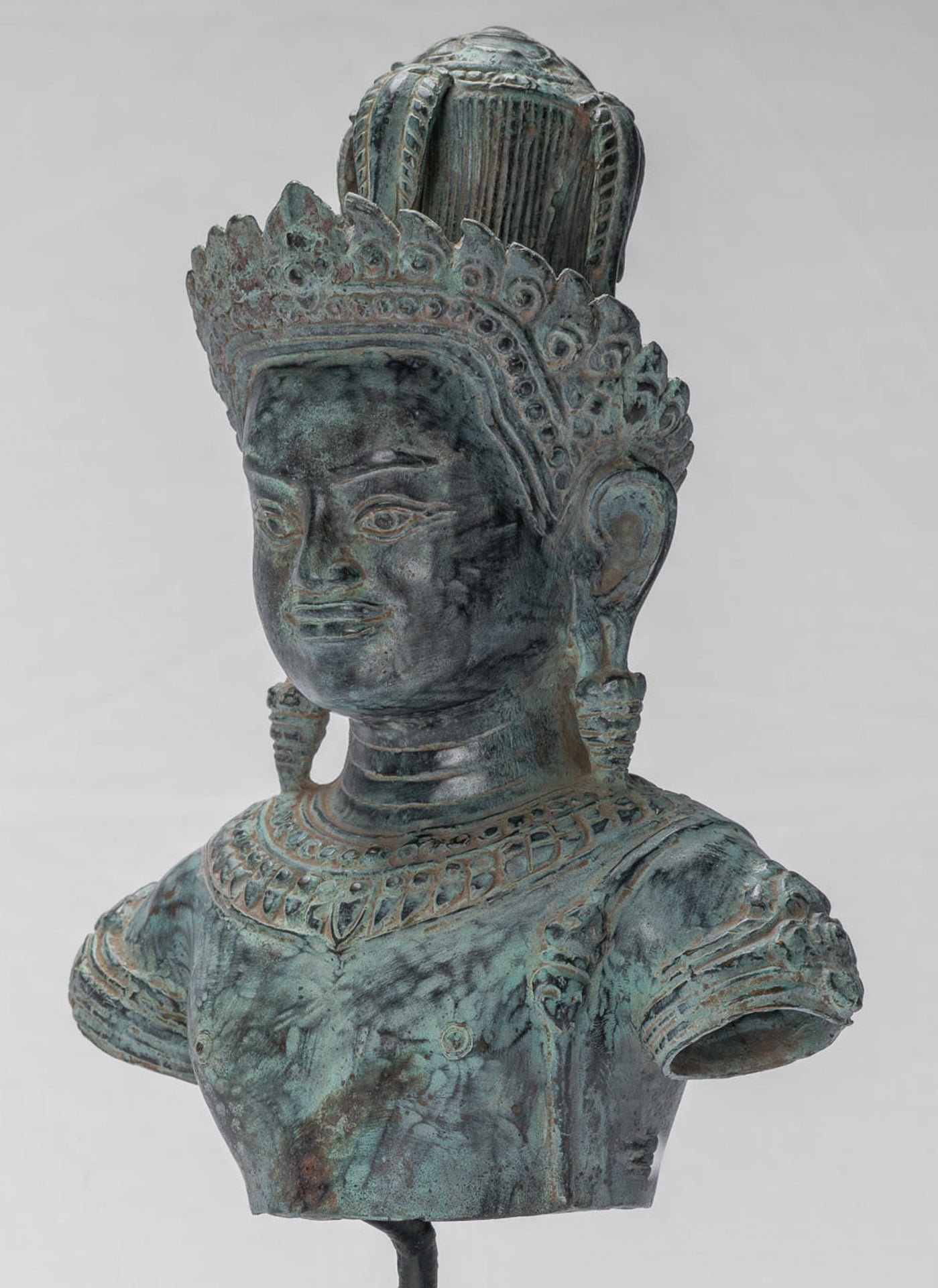 Vishnu Statue - Antique Khmer Style Angkor Wat Bronze Vishnu Statue - 37cm/15"