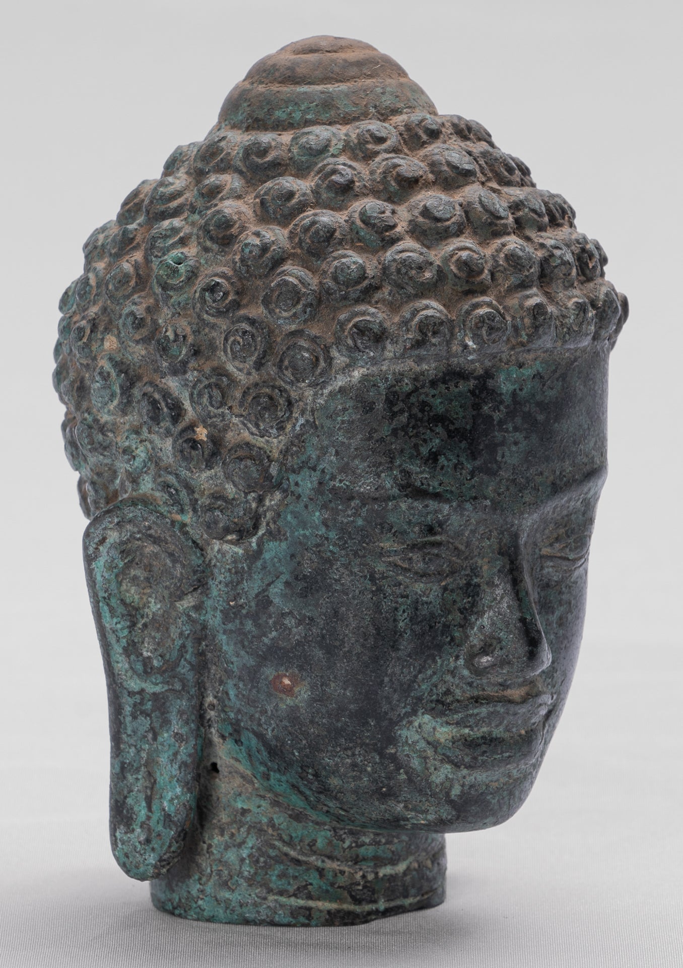 Buddha Statue - Antique Khmer Style Bronze Phnom Da Buddha Statue - 15cm/6"