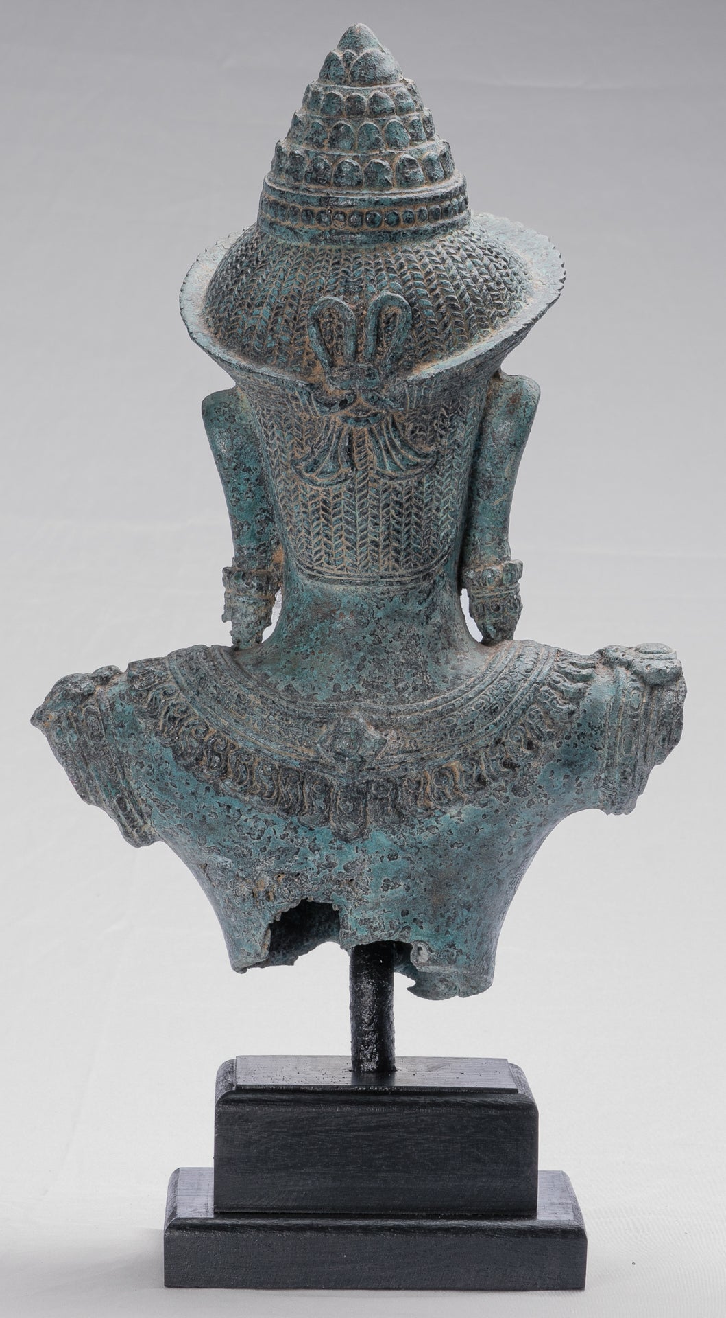 Lakshmi Statue - Antique Khmer Style Mounted Bronze Lakshmi / Devi Consort of Vishnu - 46cm /18"