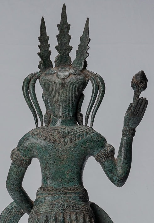 Statua Apsara - Antique Khmer in stile Khmer Bronzo Angkor Wat Apsara o Angel Statue - 62cm/25 "