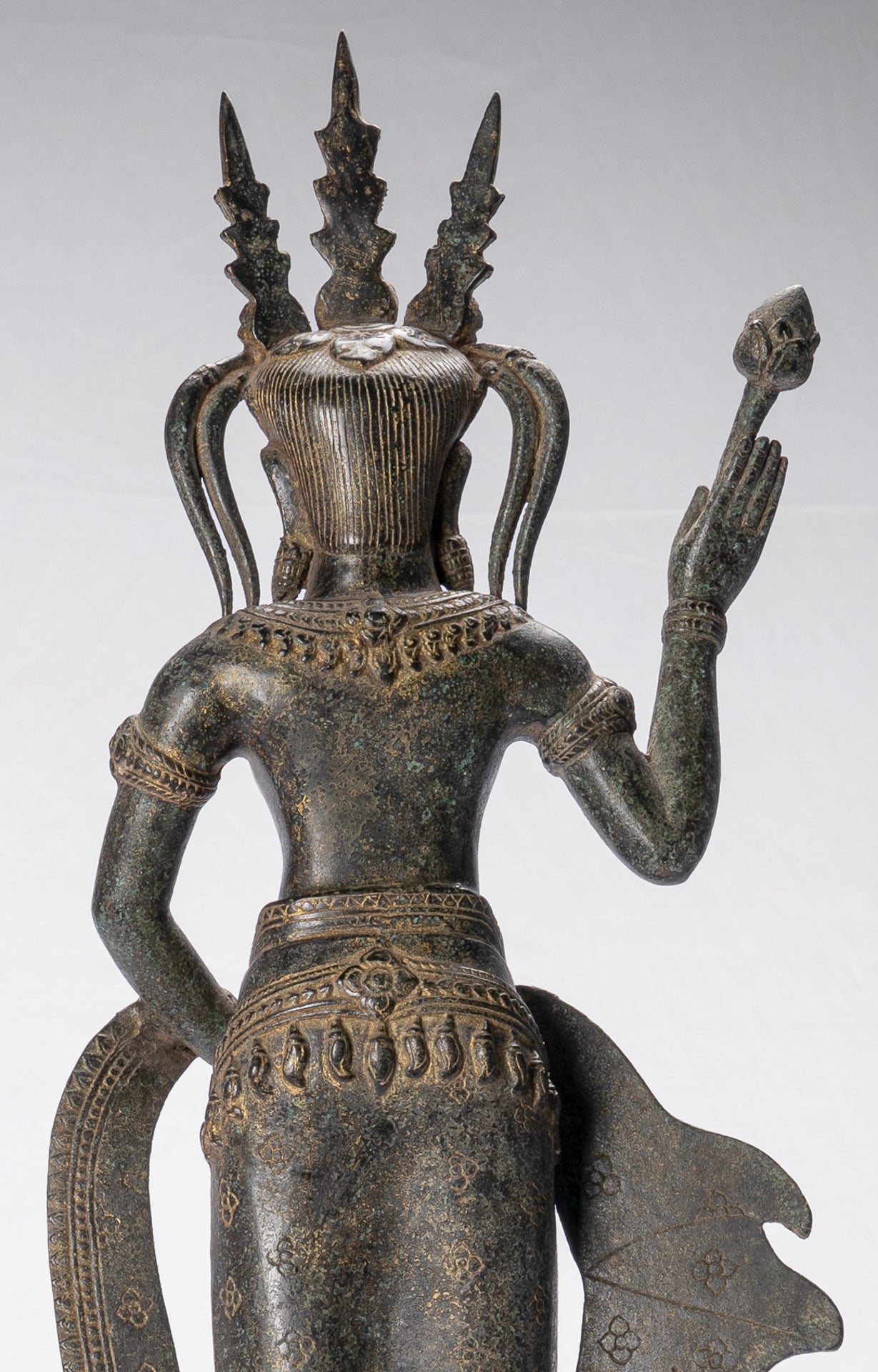 Apsara Statue - Antique Khmer Style Bronze Angkor Wat Apsara or Angel Statue - 61cm/24"
