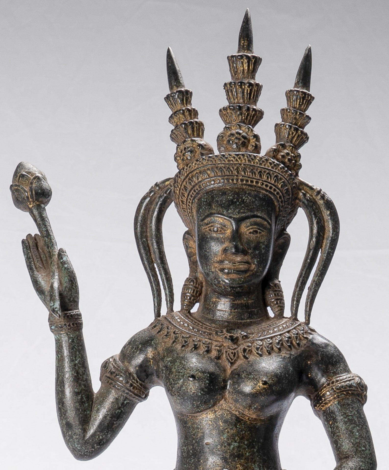 Apsara Statue - Antique Khmer Style Bronze Angkor Wat Apsara or Angel Statue - 61cm/24"